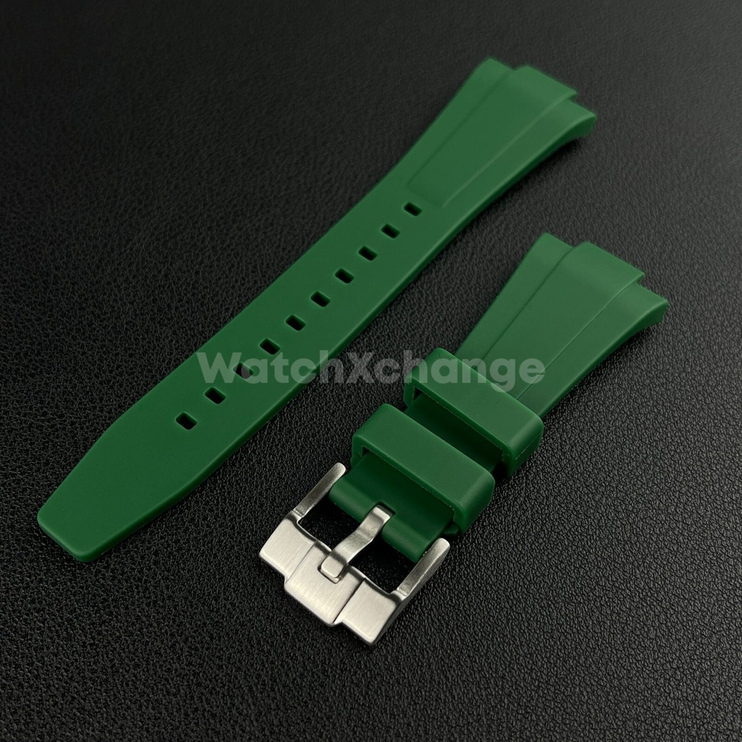 Green Tissot PRX Rubber Strap Tapered 11mm For 35mm Watch Premium Quality