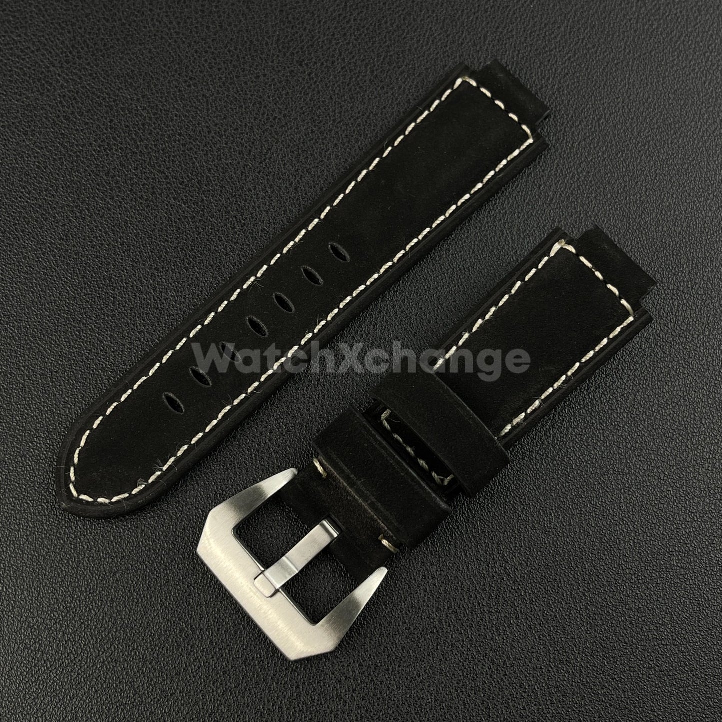 Black Suede Leather Watch Strap for Timex Tidal Compass T2N72 T2N720 14mm 16mm