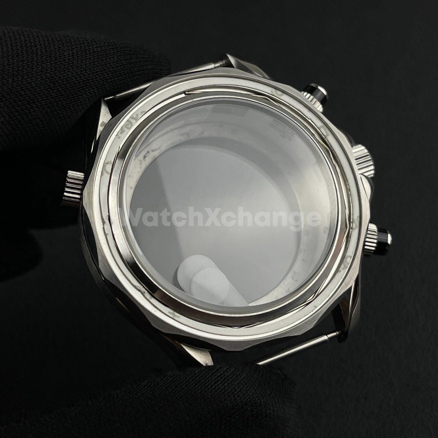 Seamaster 41mm Silver Stainless Steel Watch Case for VK63 Quartz Movement