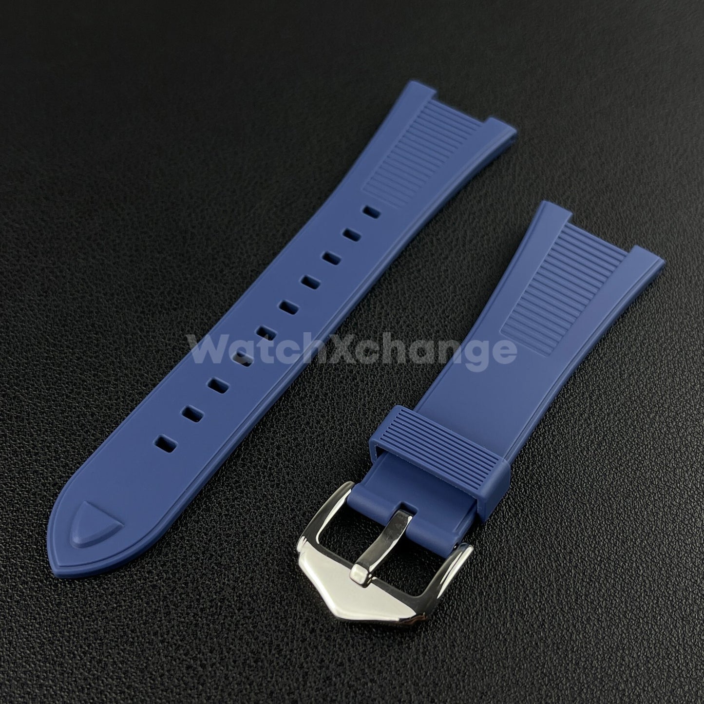Blue 25*12mm Silicone Rubber Watch Strap For Patek Phillip Nautilus 5711 5712