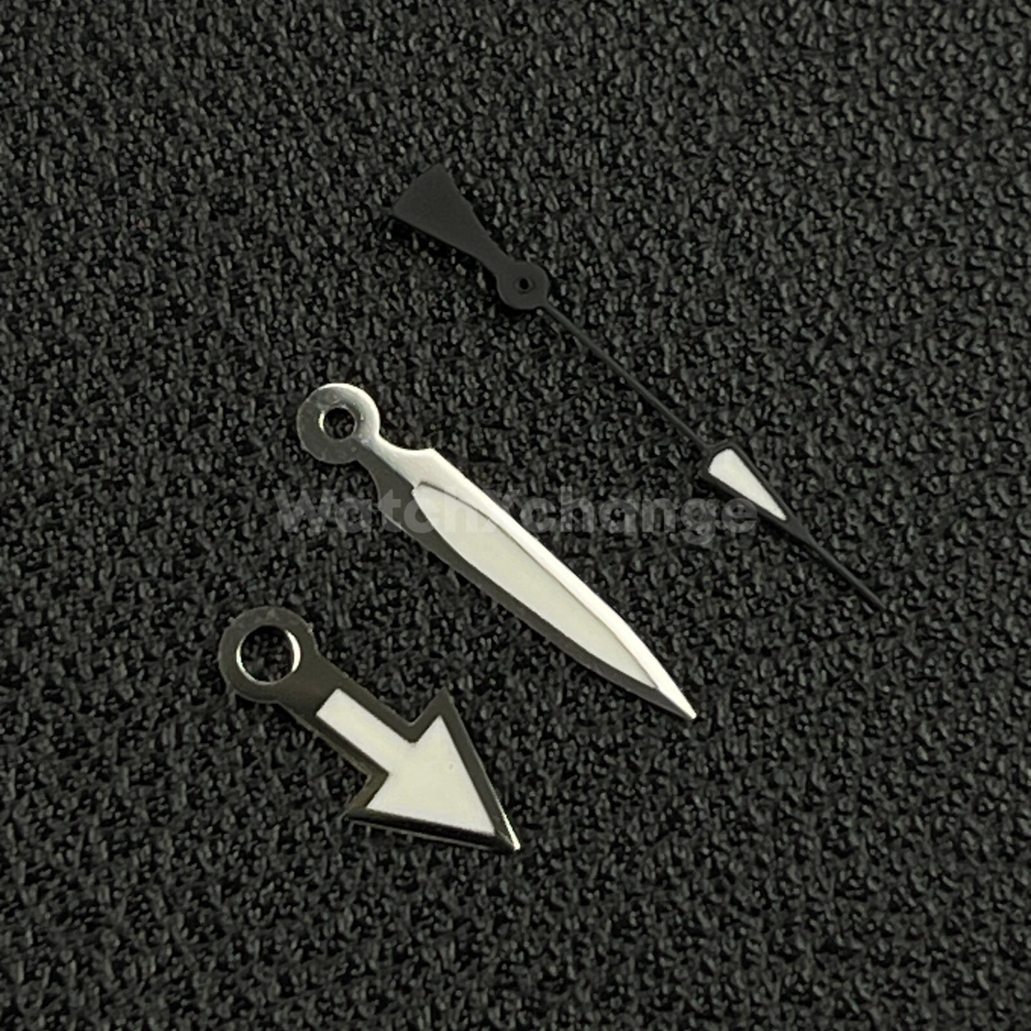 Silver & Black Watch Hands For SEIKO NH35 NH36 Movements Pilot Style