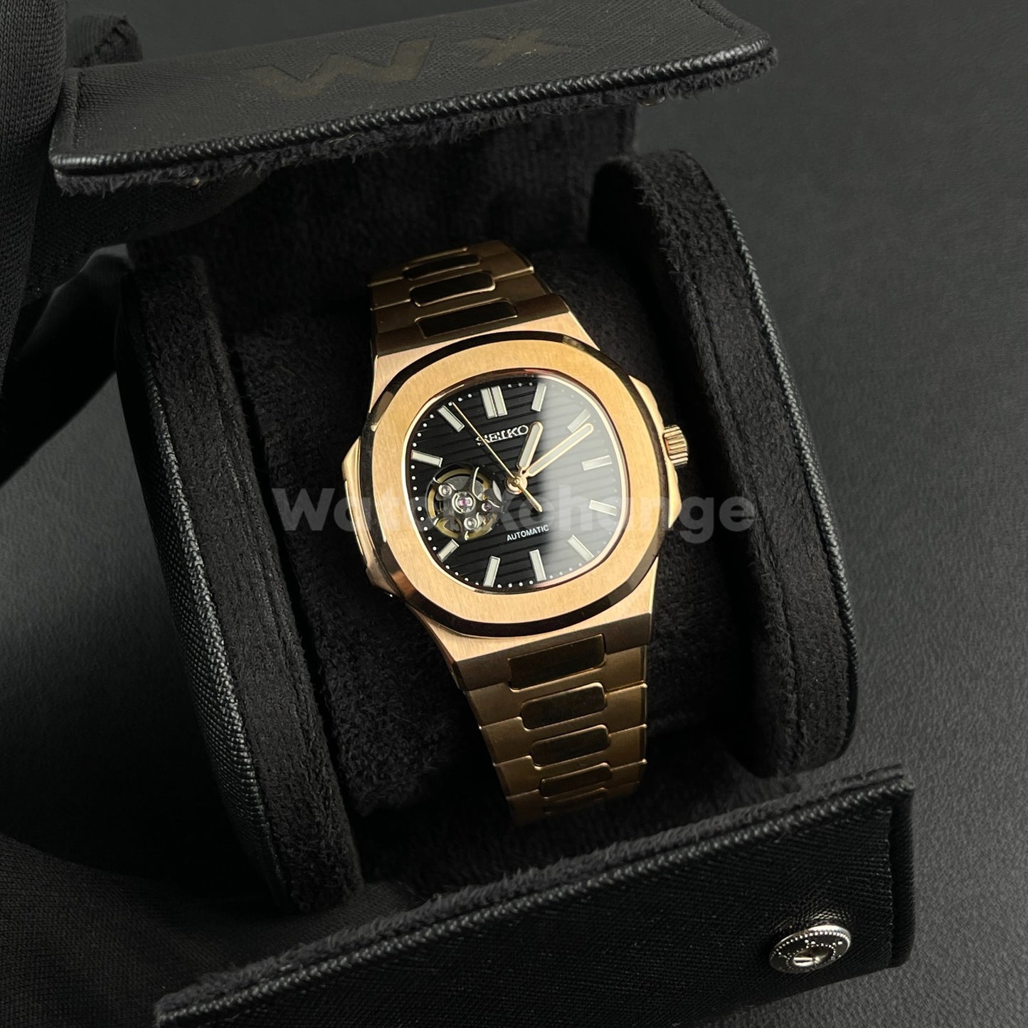 Black Luxury Watch Storage Case Portable Travel Leather Watch Handmade Case