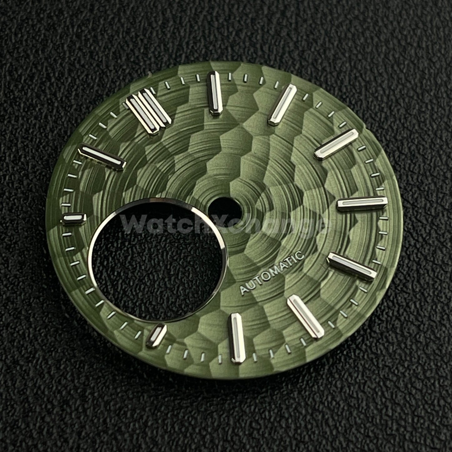 28.5mm Olive Green Honeycomb Texture Watch Dial Face For Seiko NH38 Movement