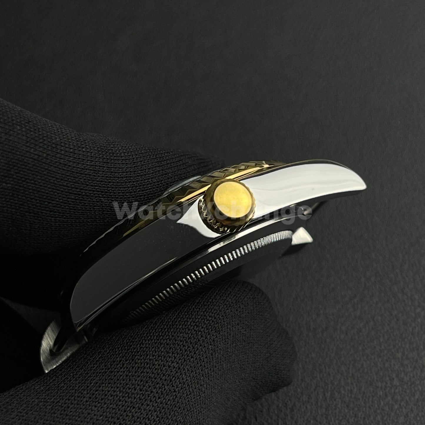 39mm Silver & Gold Watch Case Fluted Modified Sapphire for NH35/NH36 Movement