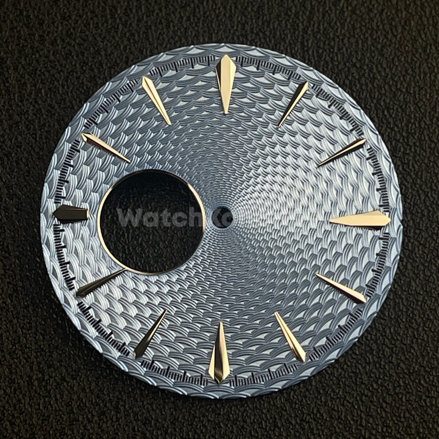 35mm Blue & Silver Cocktail Texture Watch Dial Face For Seiko NH38 Movement