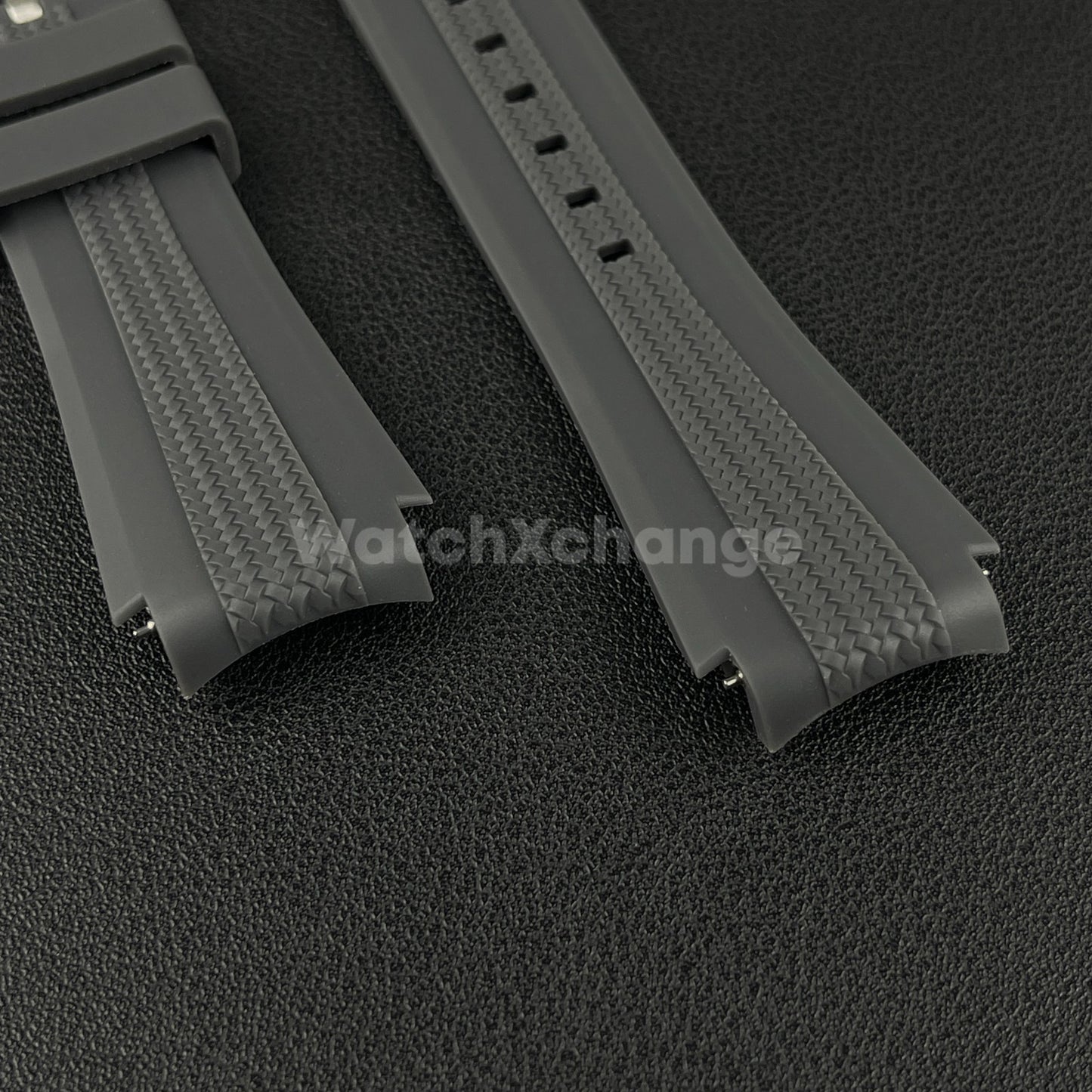 Dark Grey 20mm Silicone Rubber Curved End Watch Strap Band For Omega Rolex