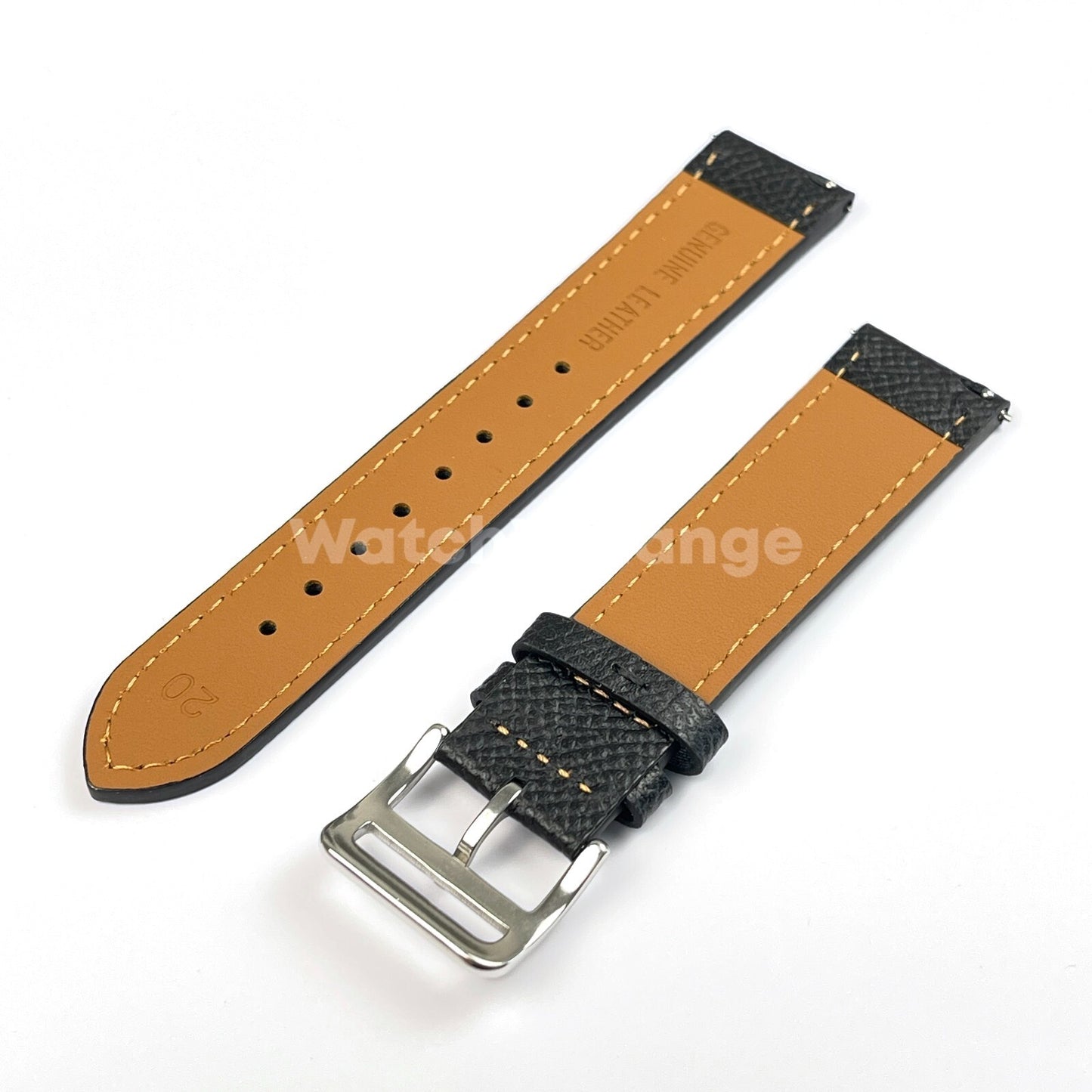 Black Universal Quick Release Genuine Leather Watch Strap Band 18mm 20mm 22mm