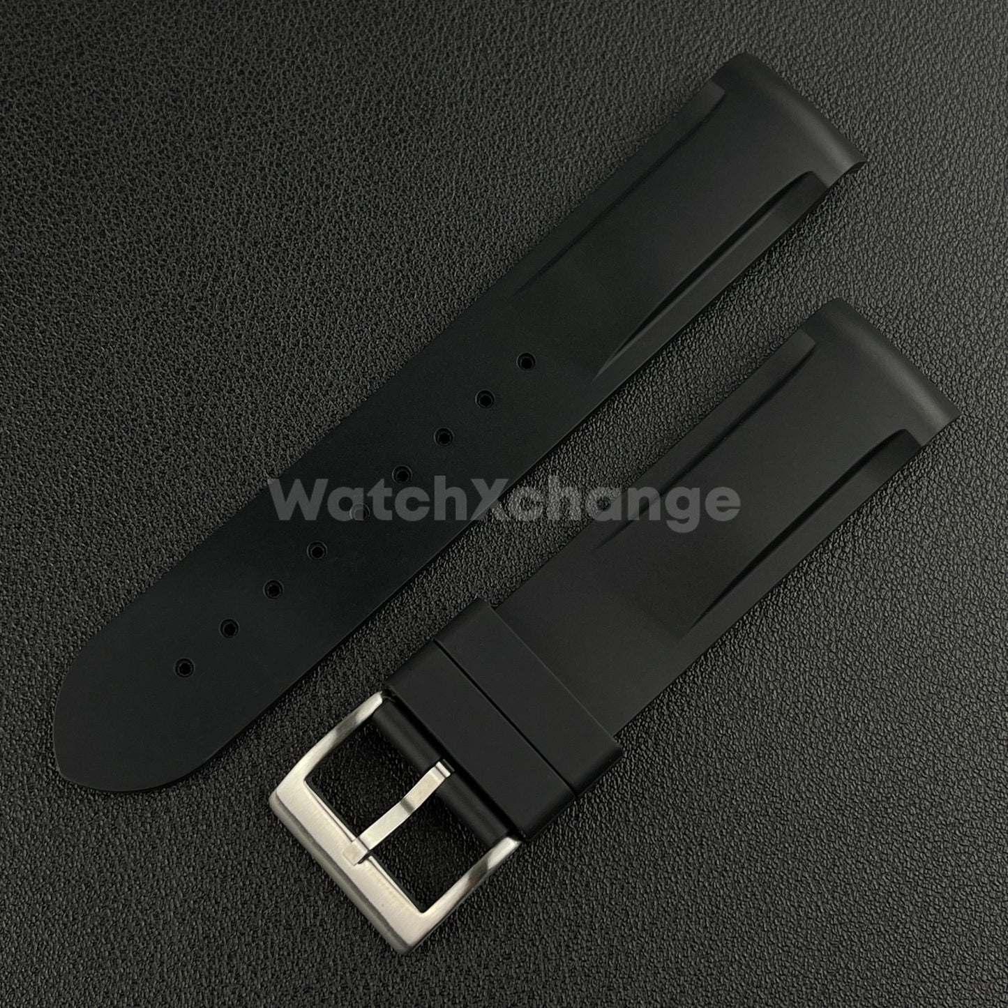 Black 20mm Silicone Rubber Curved End Watch Strap Band For Omega Rolex