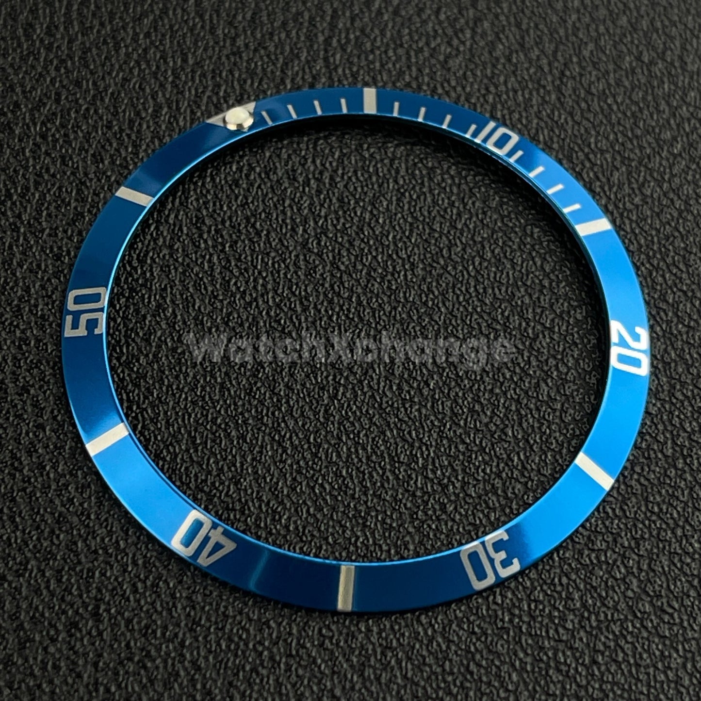 Blue & Silver 36.5mm Sloped Aluminium Watch Bezel Insert for Rolex Seiko