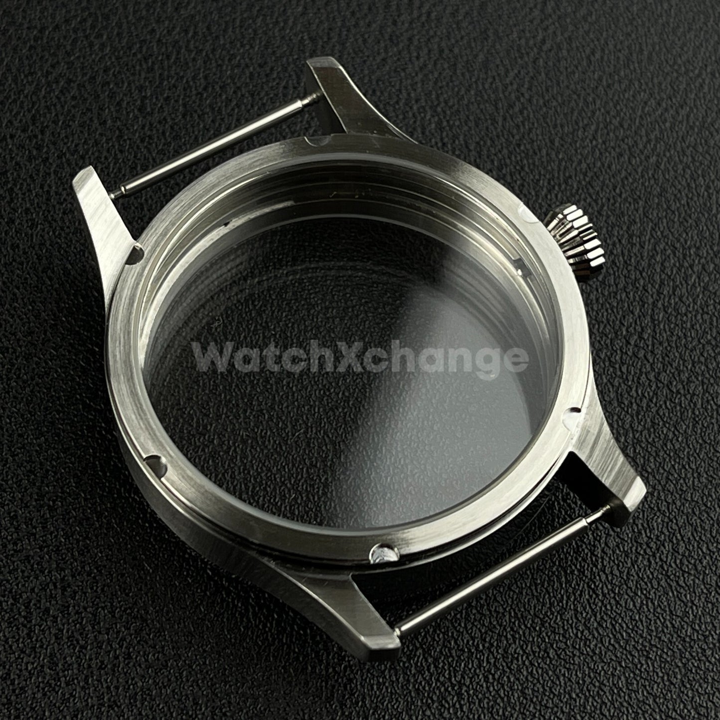 42mm Silver Watch Case Sapphire Glass For ETA6497 6498 ST3600 Watch Movement