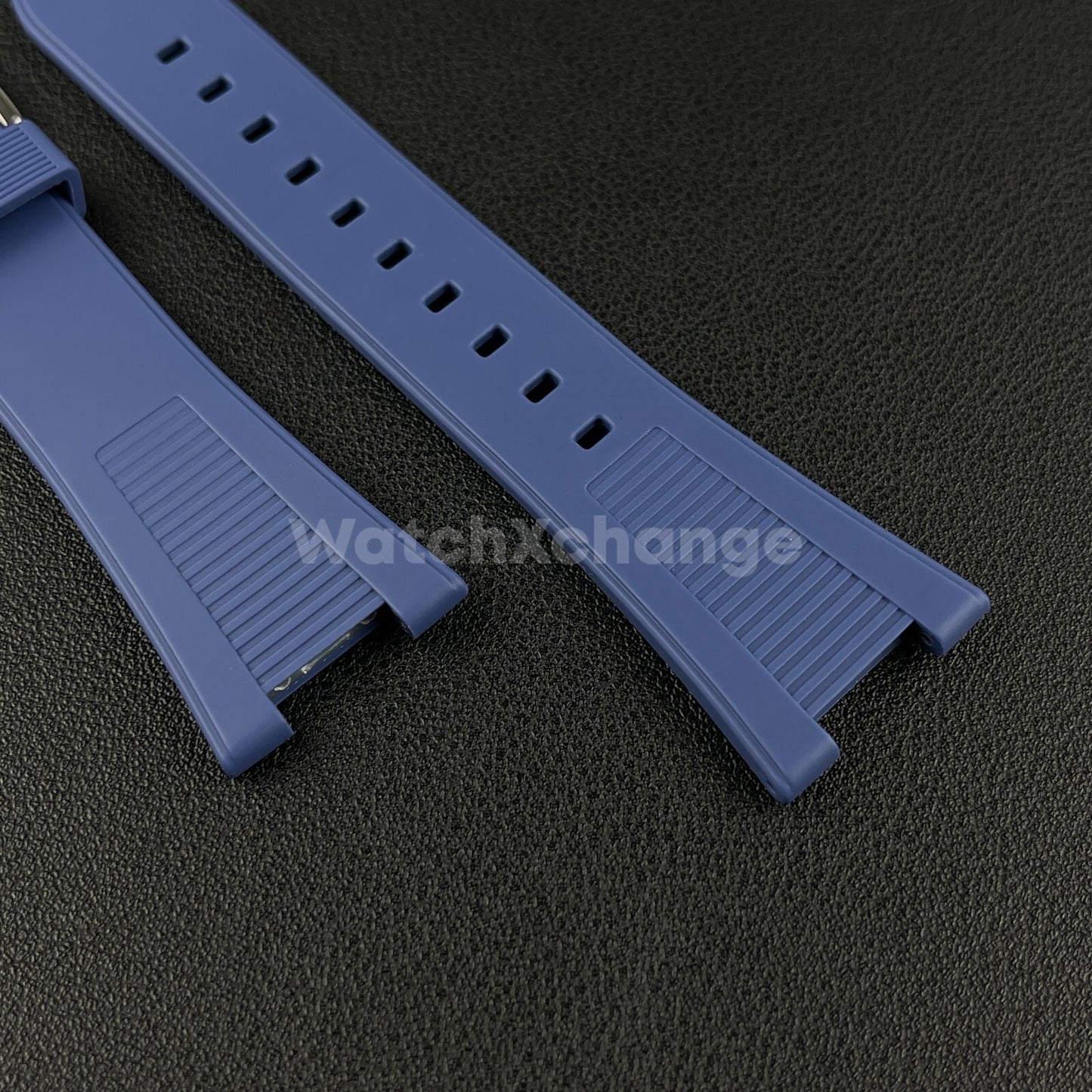 Blue 25*12mm Silicone Rubber Watch Strap For Patek Phillip Nautilus 5711 5712