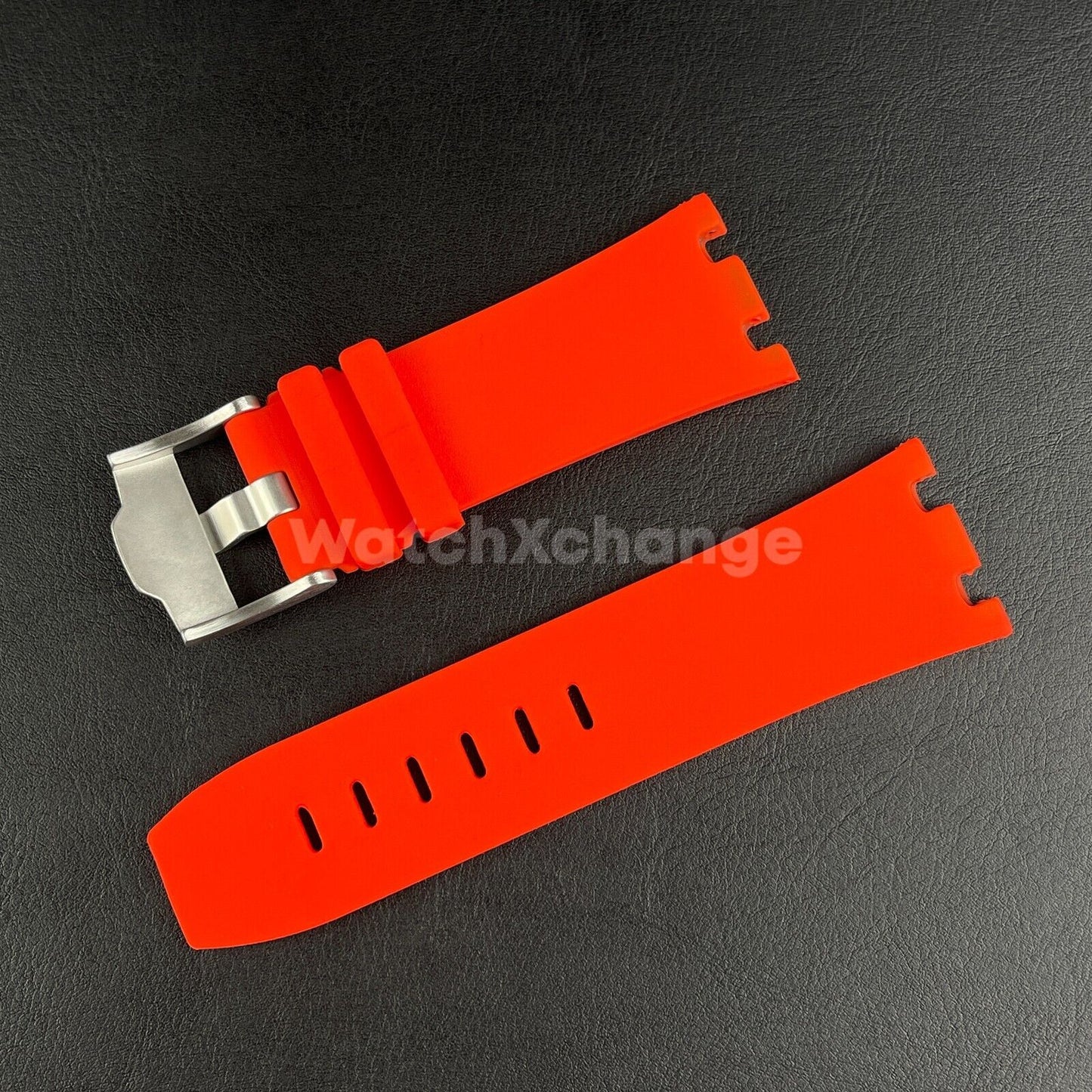 Red Audemars Piguet AP 28mm Royal Oak Silicone Rubber Watch Strap 15710 15703