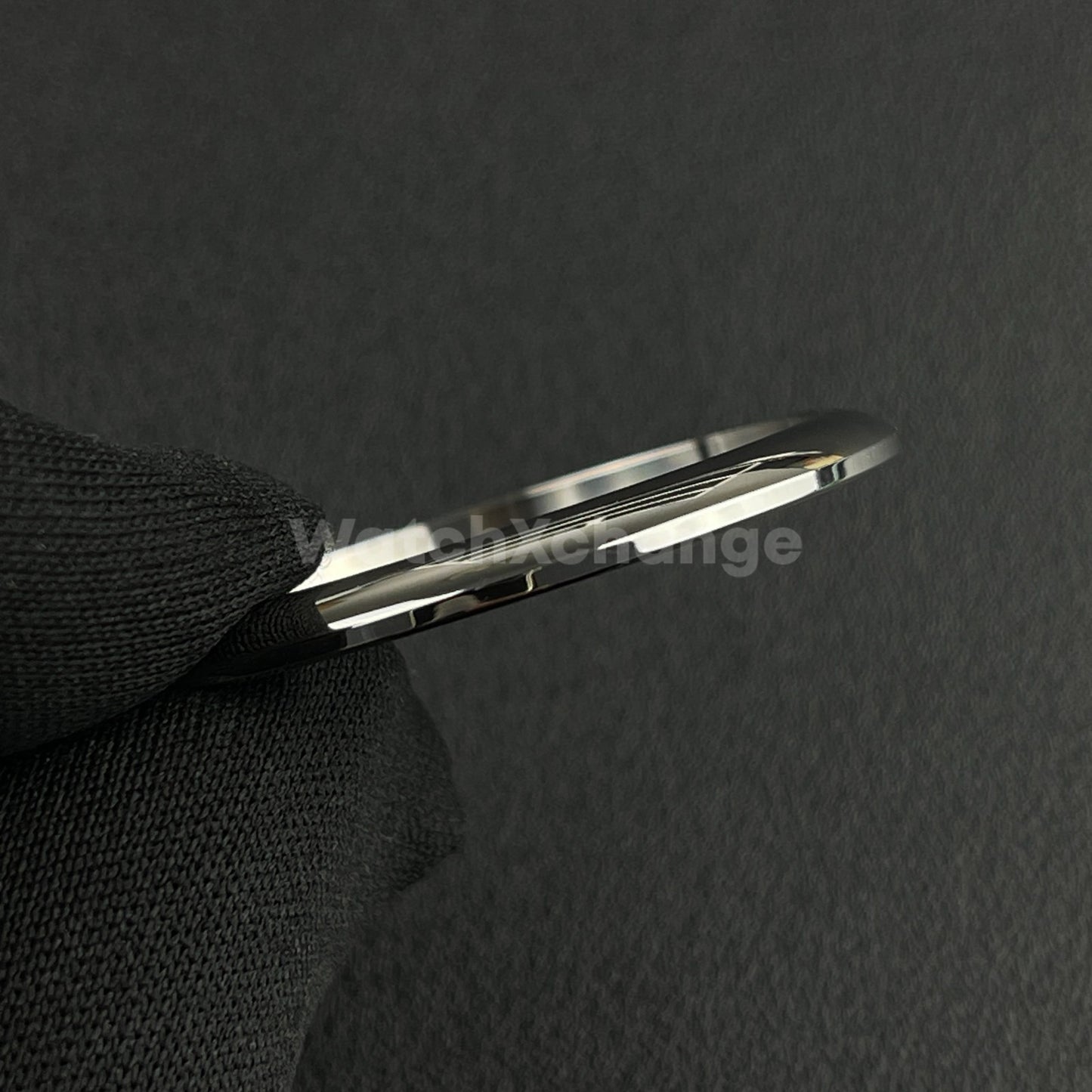 Silver Curved Polished Stainless Steel Watch Bezel Insert Ring 36mm 39mm