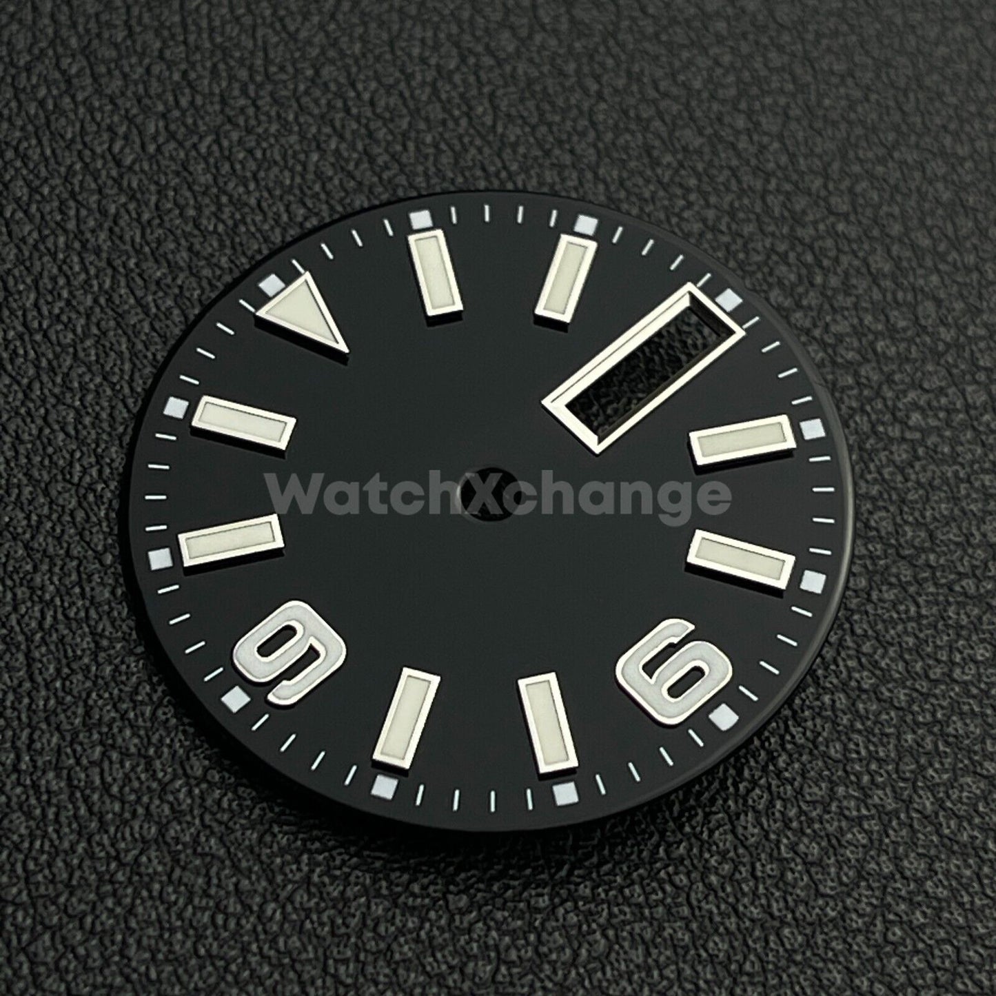 29mm Black Watch Dial Face for NH36 Movements Green Luminous