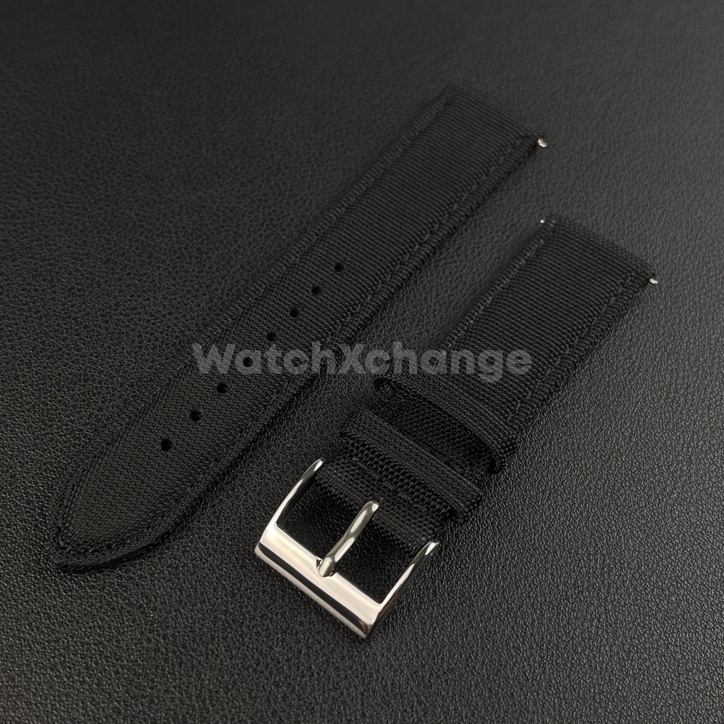 Black Watch Strap Band Nylon Canvas Sailcloth Quick Release 20mm 22mm 24mm