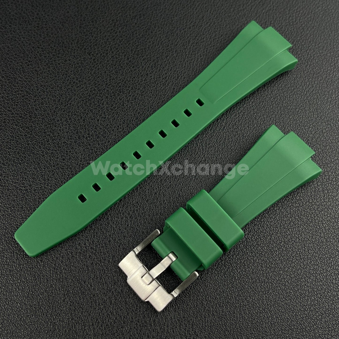Green Tissot PRX Rubber Strap Tapered 11mm For 35mm Watch Premium Quality