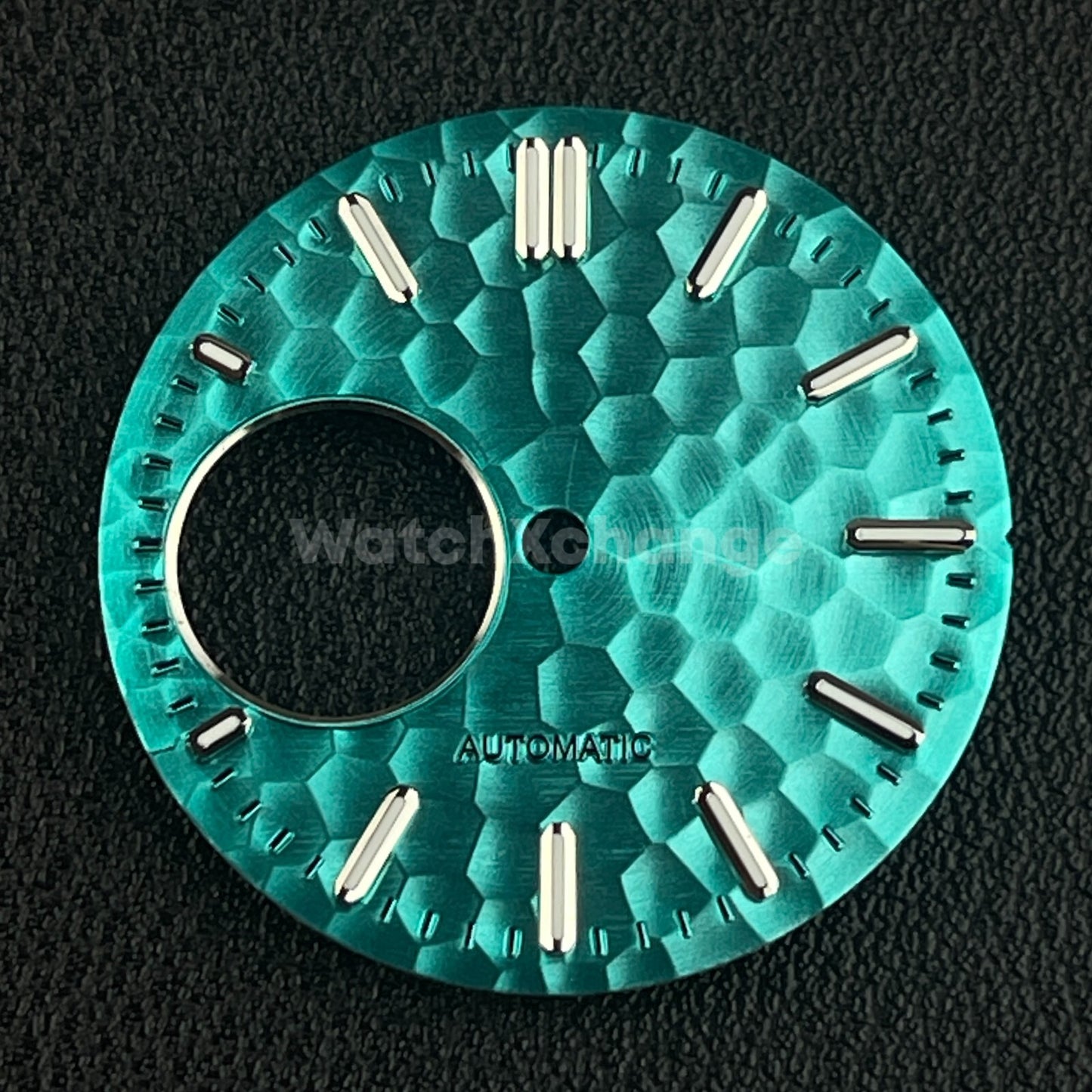 28.5mm Teal Blue Honeycomb Texture Watch Dial Face For Seiko NH38 Movement