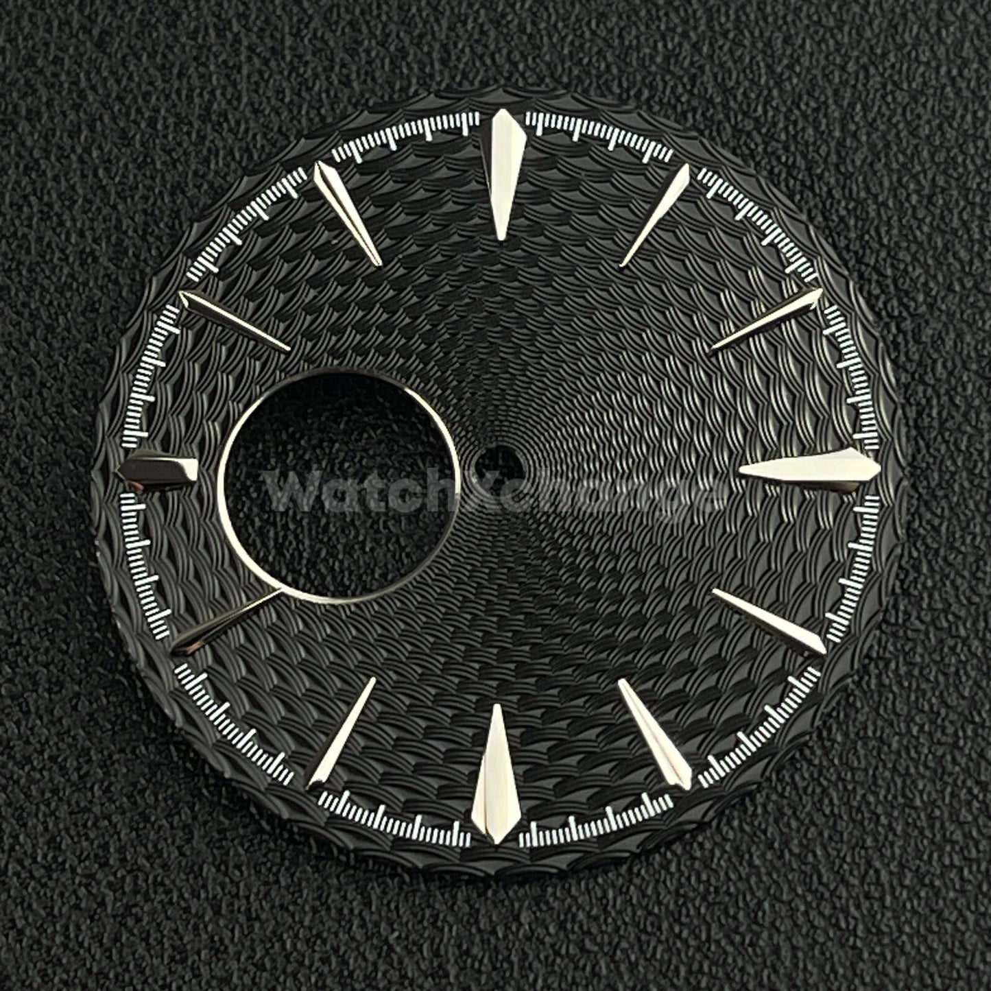 35mm Black & Silver Cocktail Texture Watch Dial Face For Seiko NH38 Movement