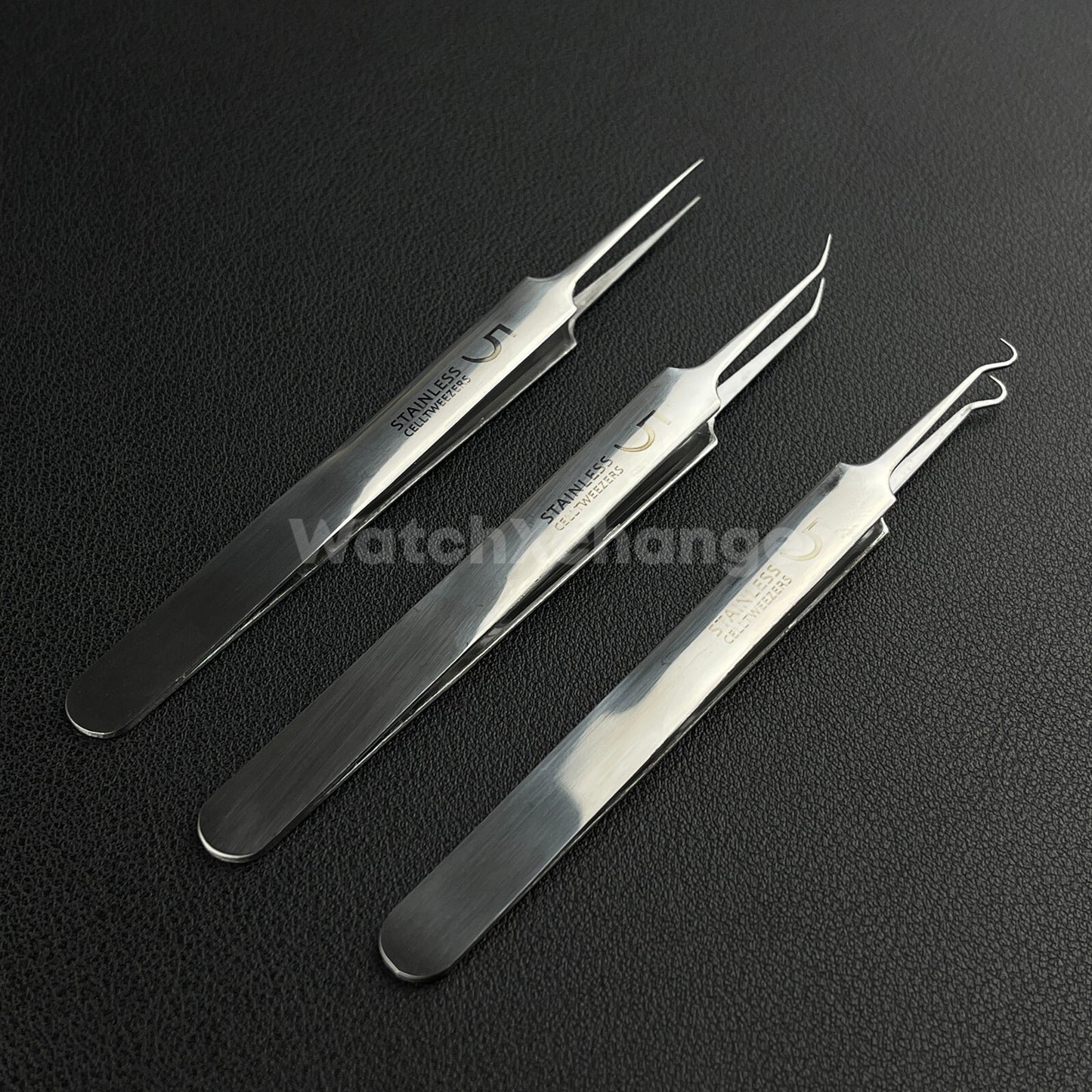 Watch Makers Tweezers Set 3pcs Fine Point Repair Tool