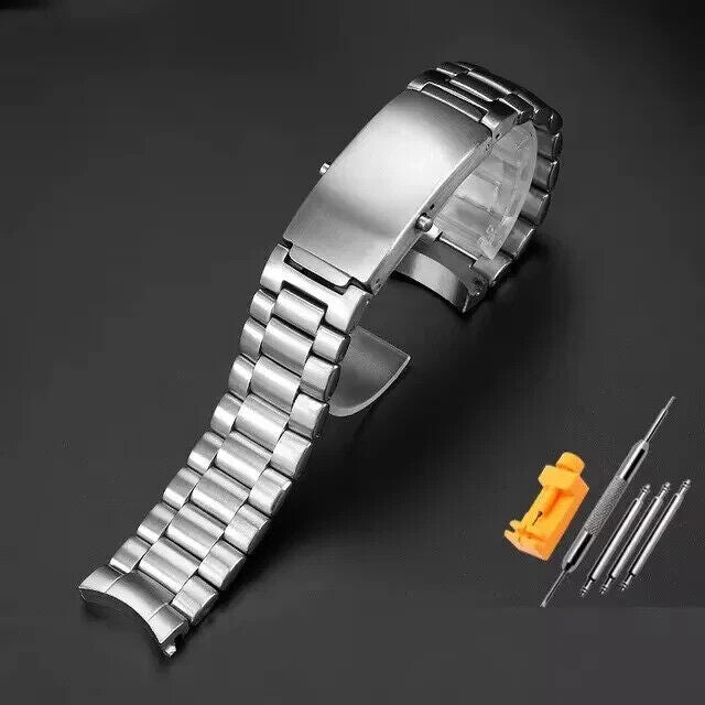 Stainless Steel Omega Seamaster Strap Bracelet Silver Watch - 5 Beads 20/22mm