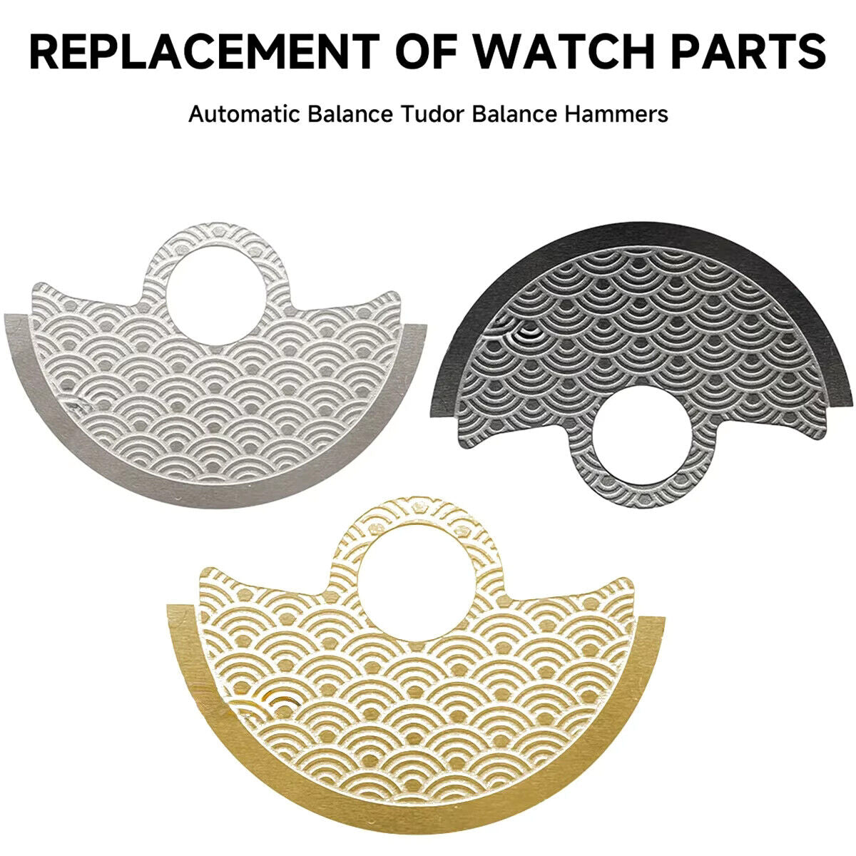 Wave Pattern Automatic Hammer Patch NH35 Movement NH36 Metal Sheet Rotor Patch