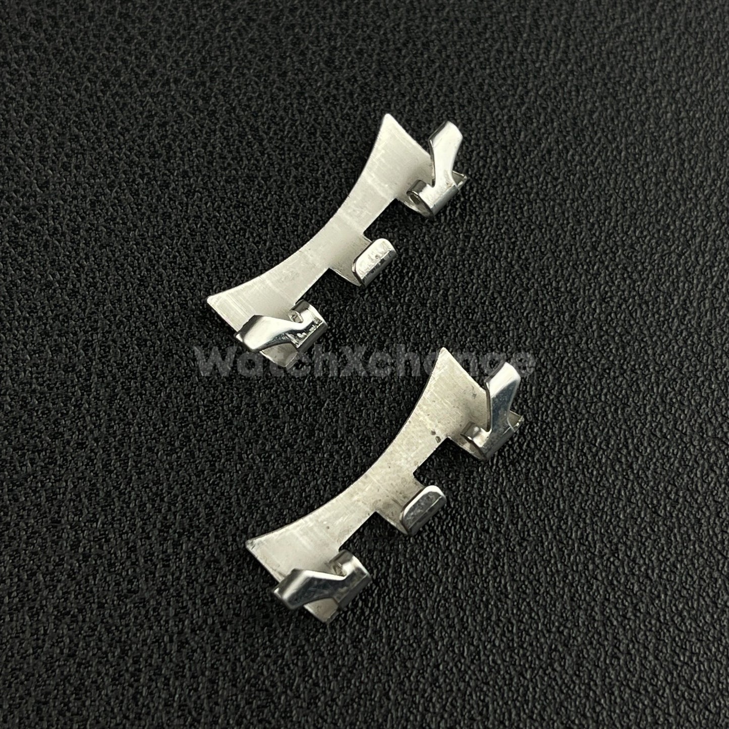 2 Piece Silver Curved End Links For Seiko SK009 SK007 Wristwatch Band Strap