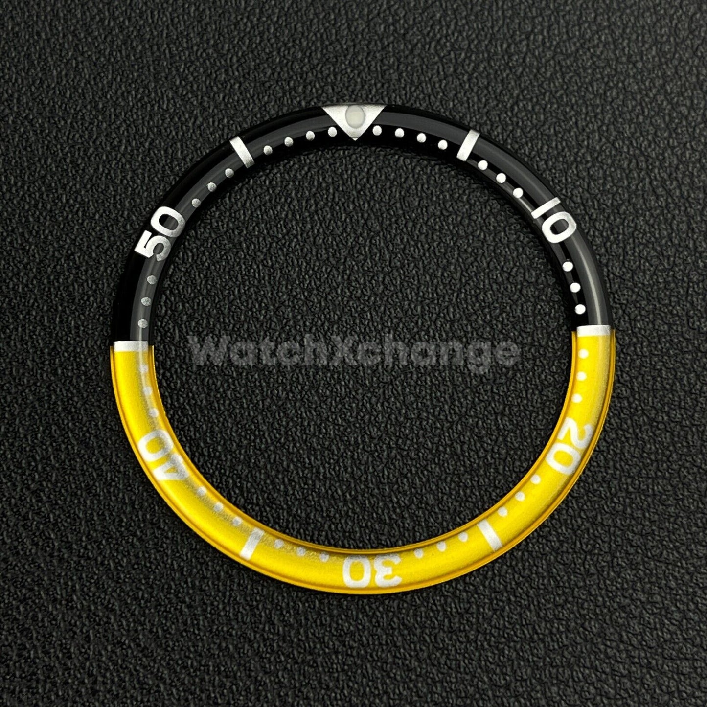 Black & Yellow 38mm Flat Resin Bezel Insert For Divers Watch Seiko Mod SKX SRPD