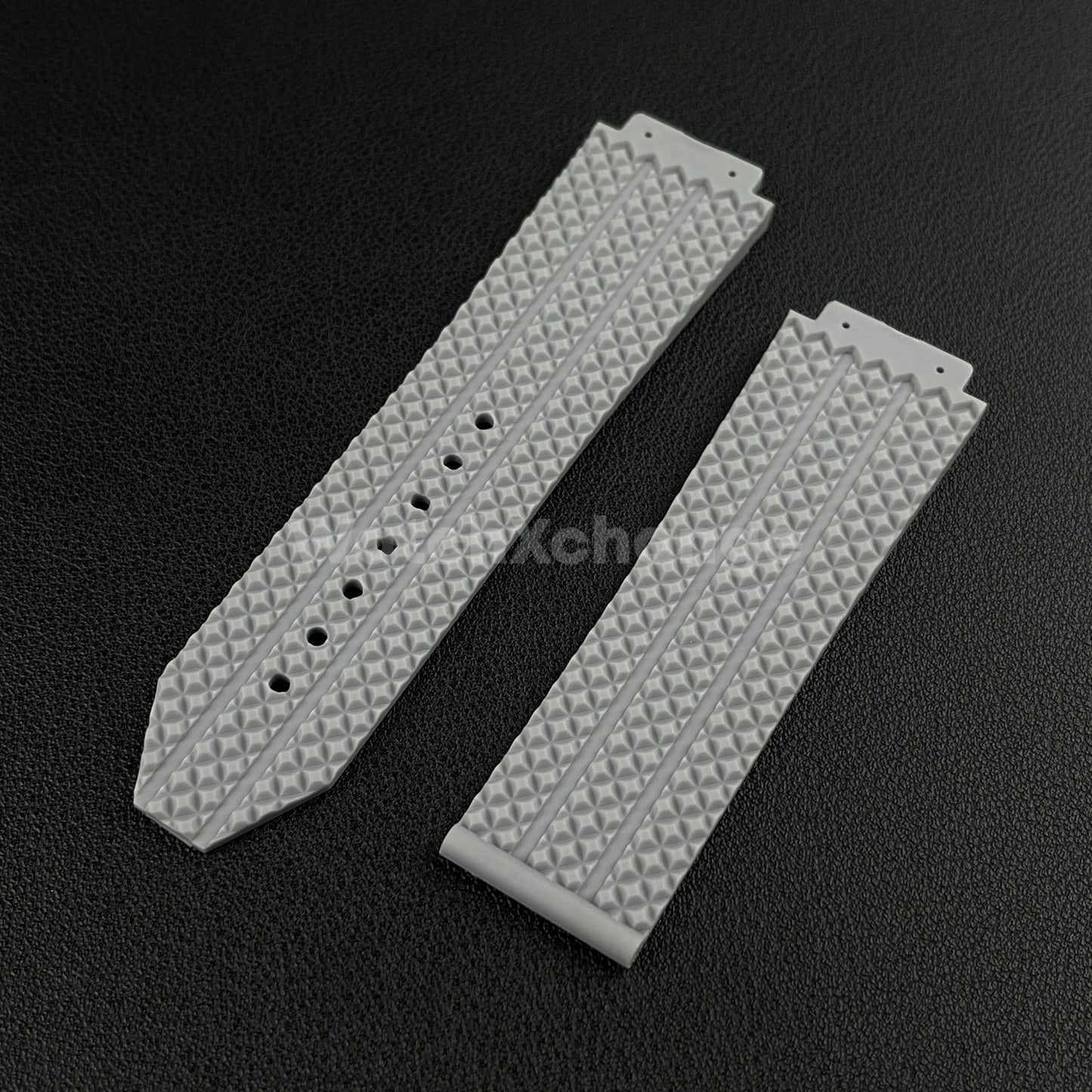 Grey Rubber Silicone Watch Strap Waterproof 26*19mm Fit HUBLOT BIG BANG Yubo