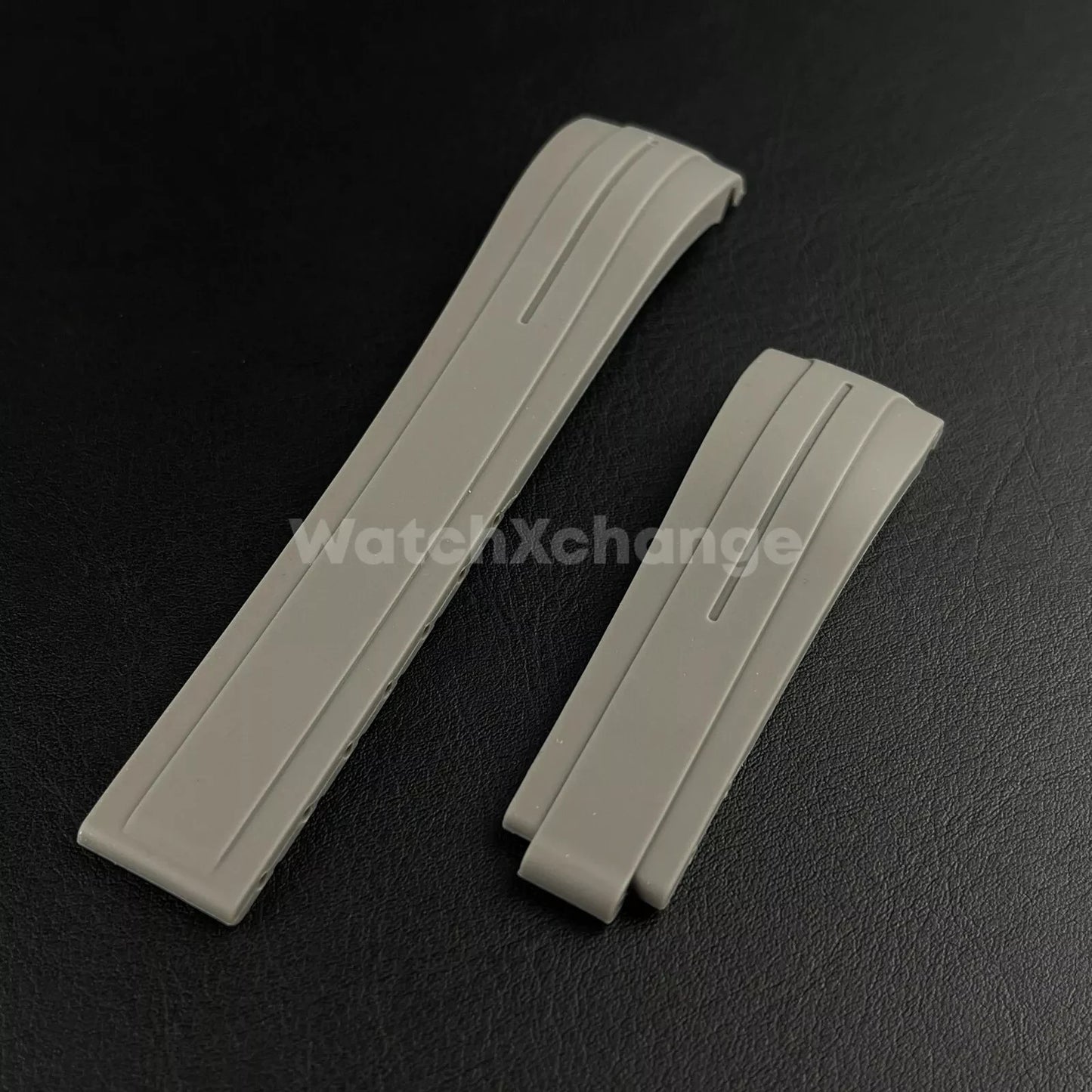 Grey 21mm 22mm Curved-end Rubber Strap for Rolex DAYTONA SUBMARINER Yacht-Master