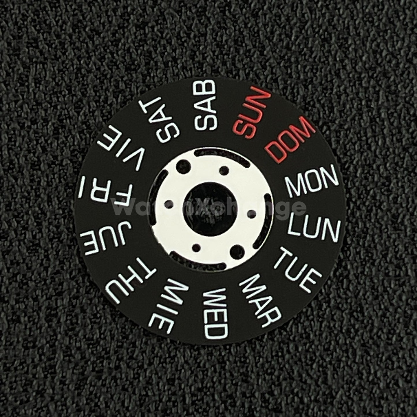Spanish & English Black White Day Week Date Disk Wheel for NH36 Movement 3.0