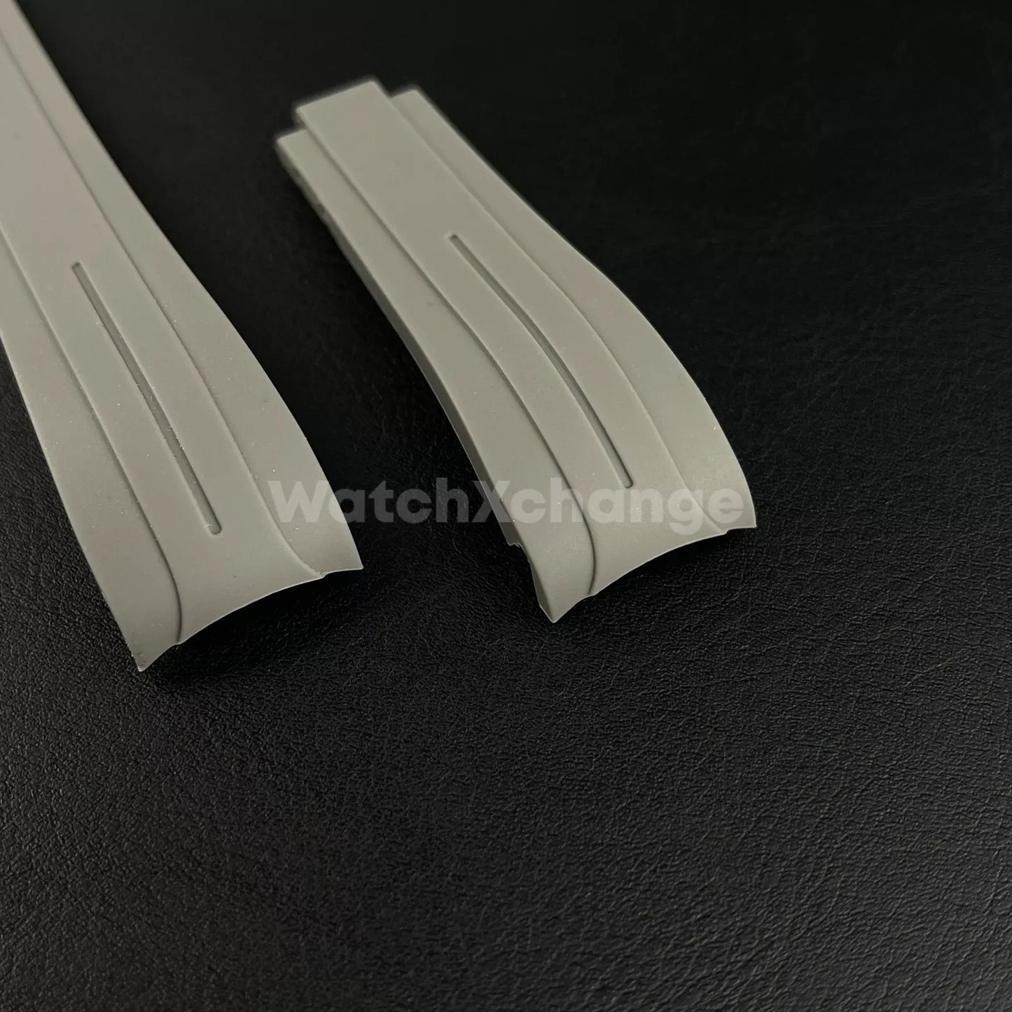 Grey 21mm 22mm Curved-end Rubber Strap for Rolex DAYTONA SUBMARINER Yacht-Master