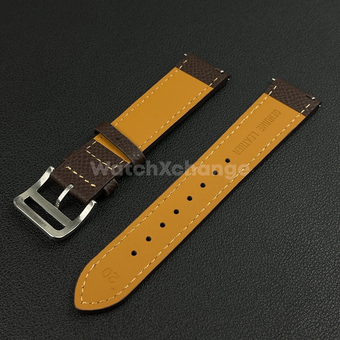 Brown Universal Quick Release Genuine Leather Watch Strap Band 18mm 20mm 22mm