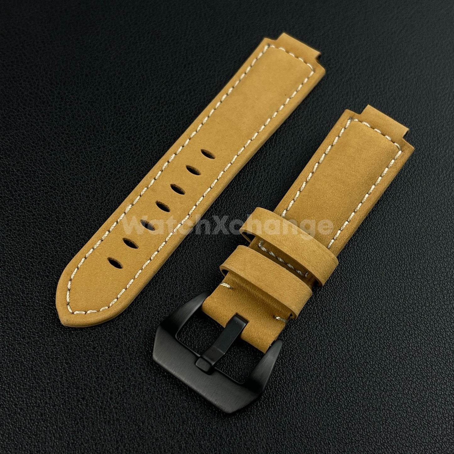 Khaki Frosted Leather Watch Strap for Timex Tidal Compass T2N72 T2N720 14mm 16mm