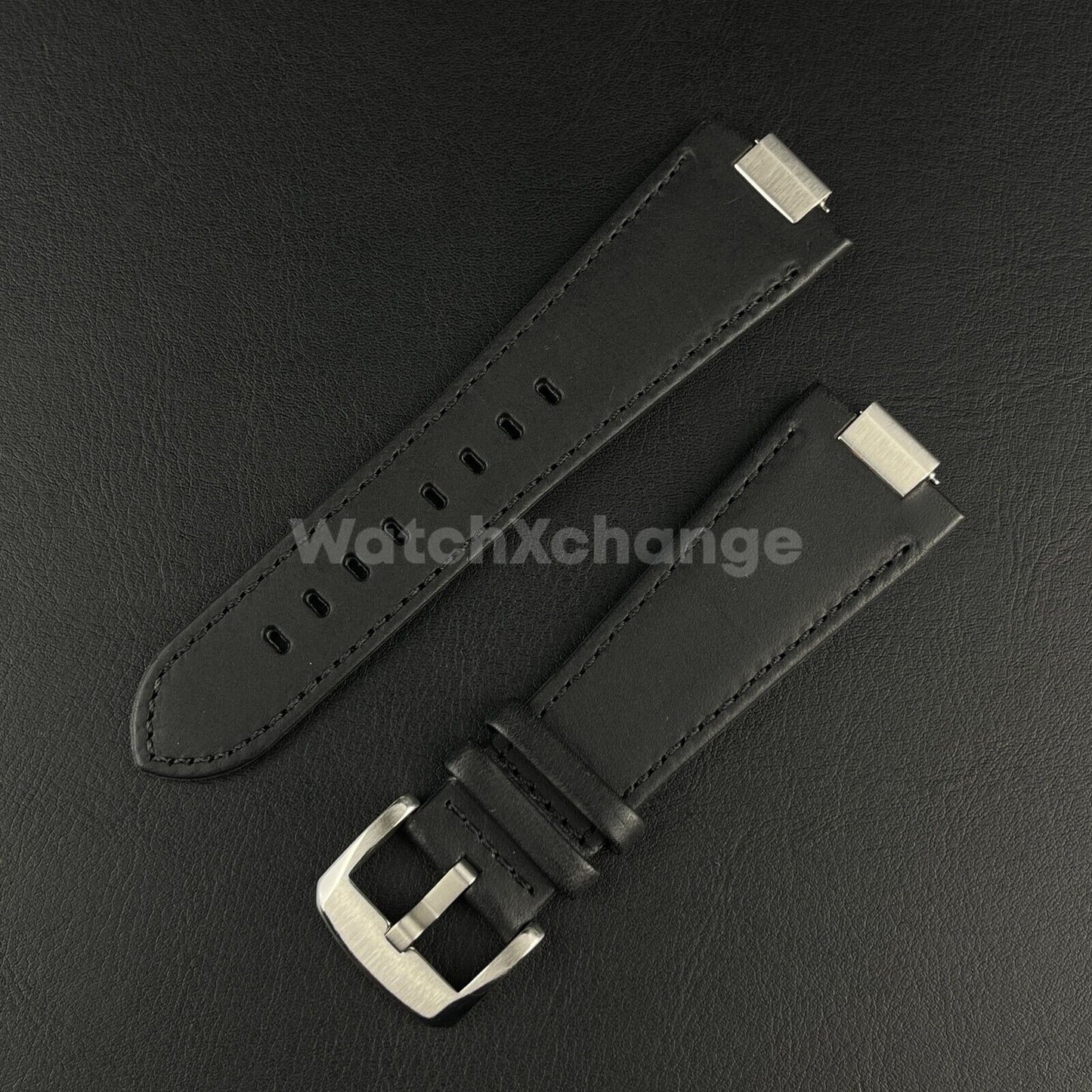 27mm Black Leather Strap For TISSOT PRX Powermatic 80 Watch Band 40mm