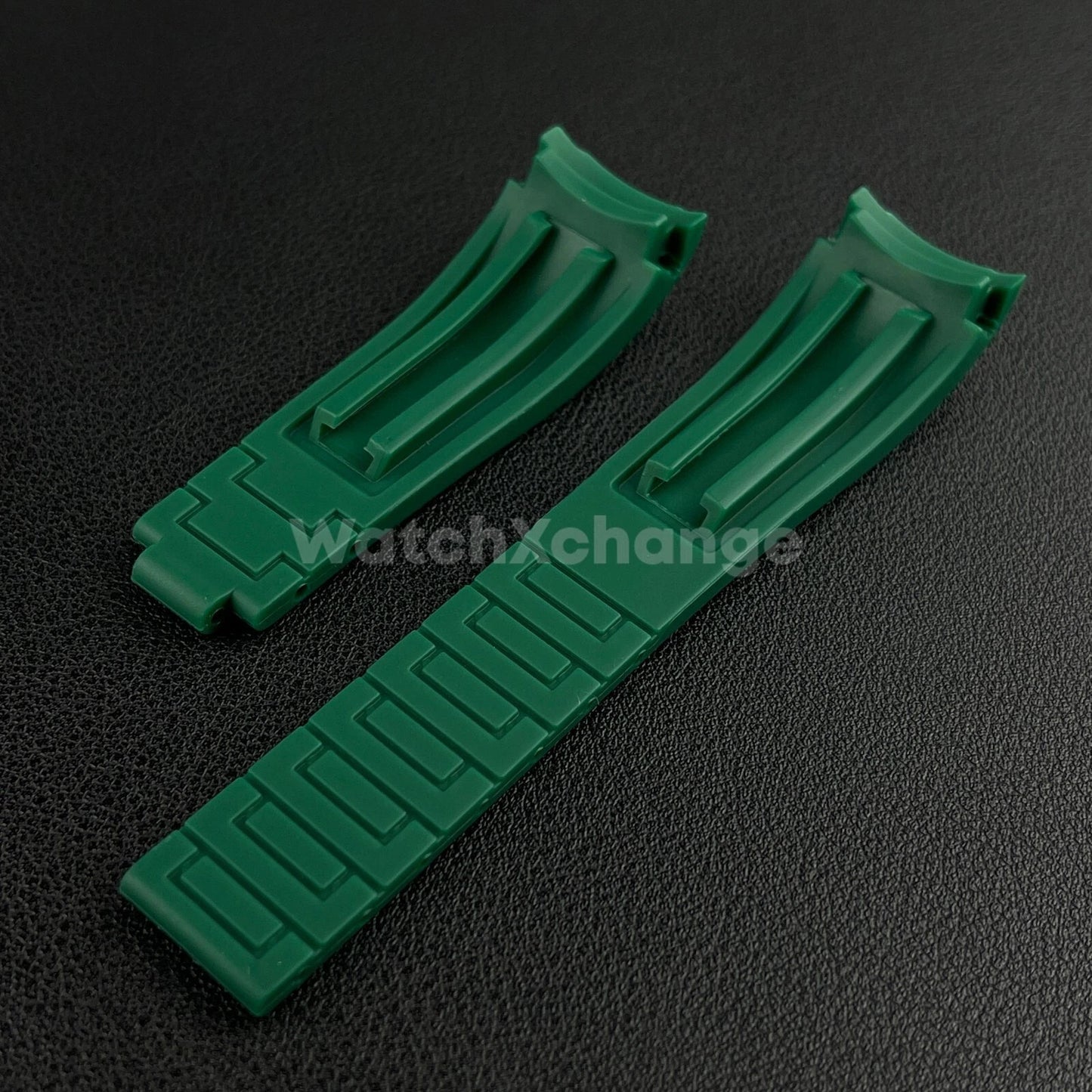 Green 21mm 22mm Curved Rubber Strap for Rolex DAYTONA SUBMARINER Yacht-Master