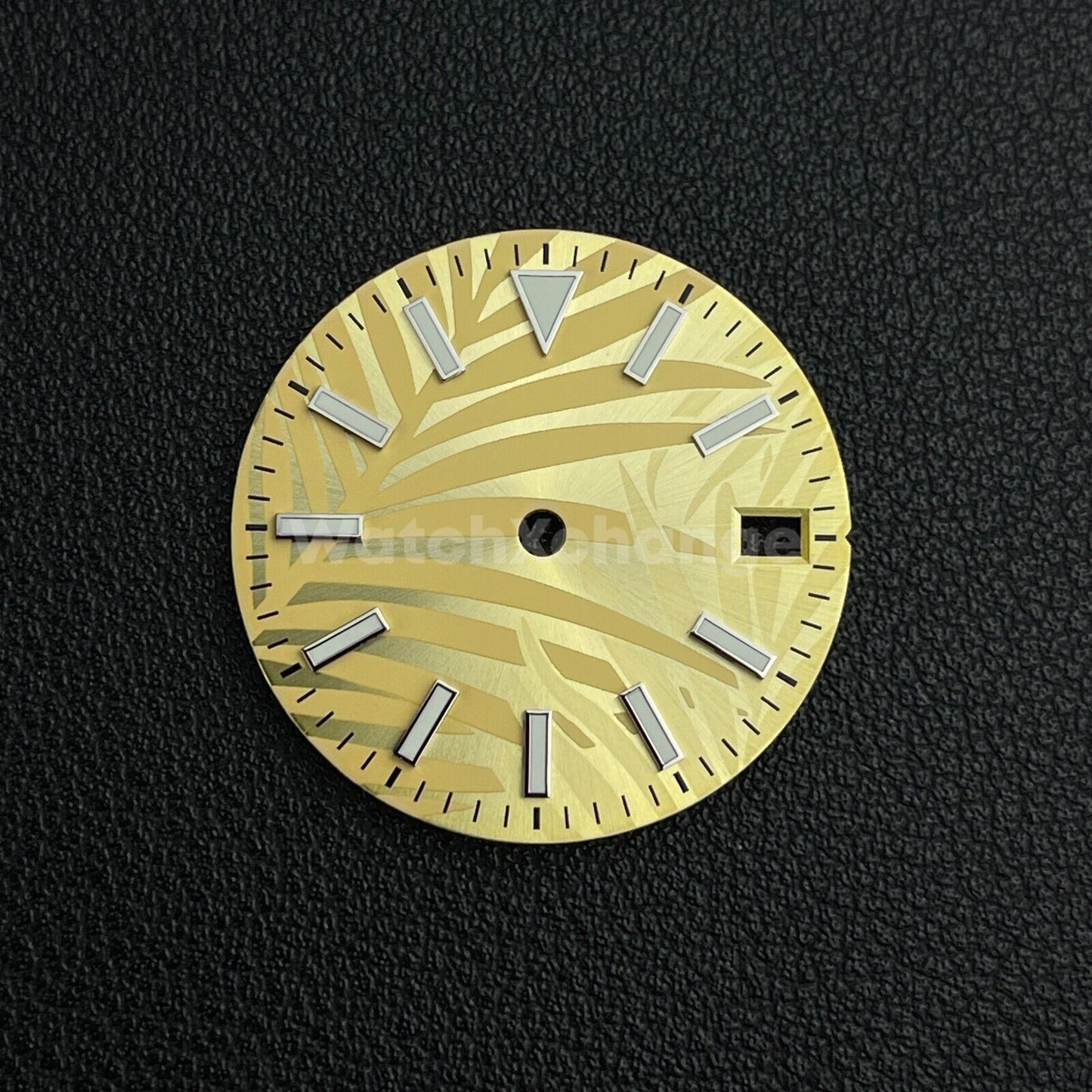 28.5mm Gold Leaf Texture Watch Dial for SEIKO NH35 4R 7S Movement Parts