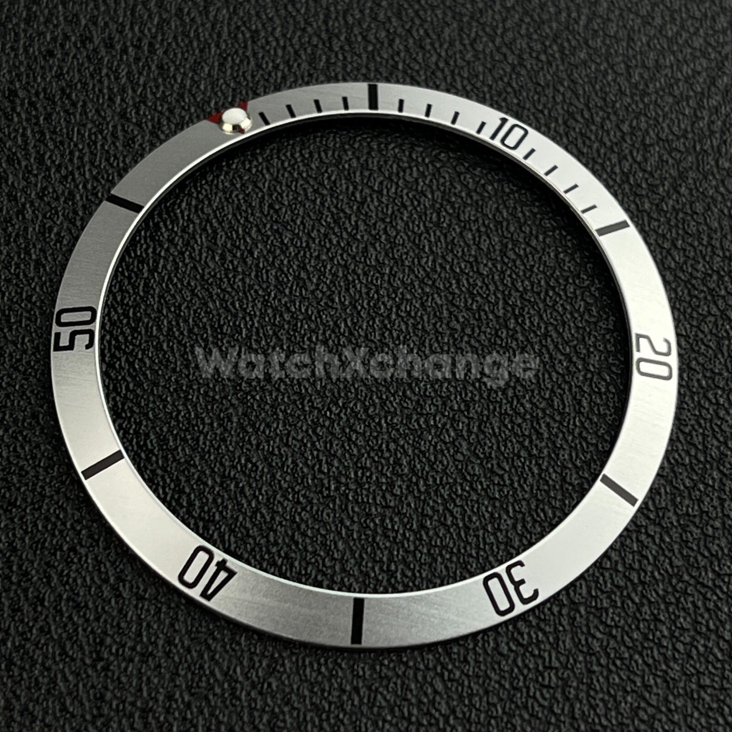 Silver & Black 36.5mm Sloped Aluminium Watch Bezel Insert for Rolex Seiko
