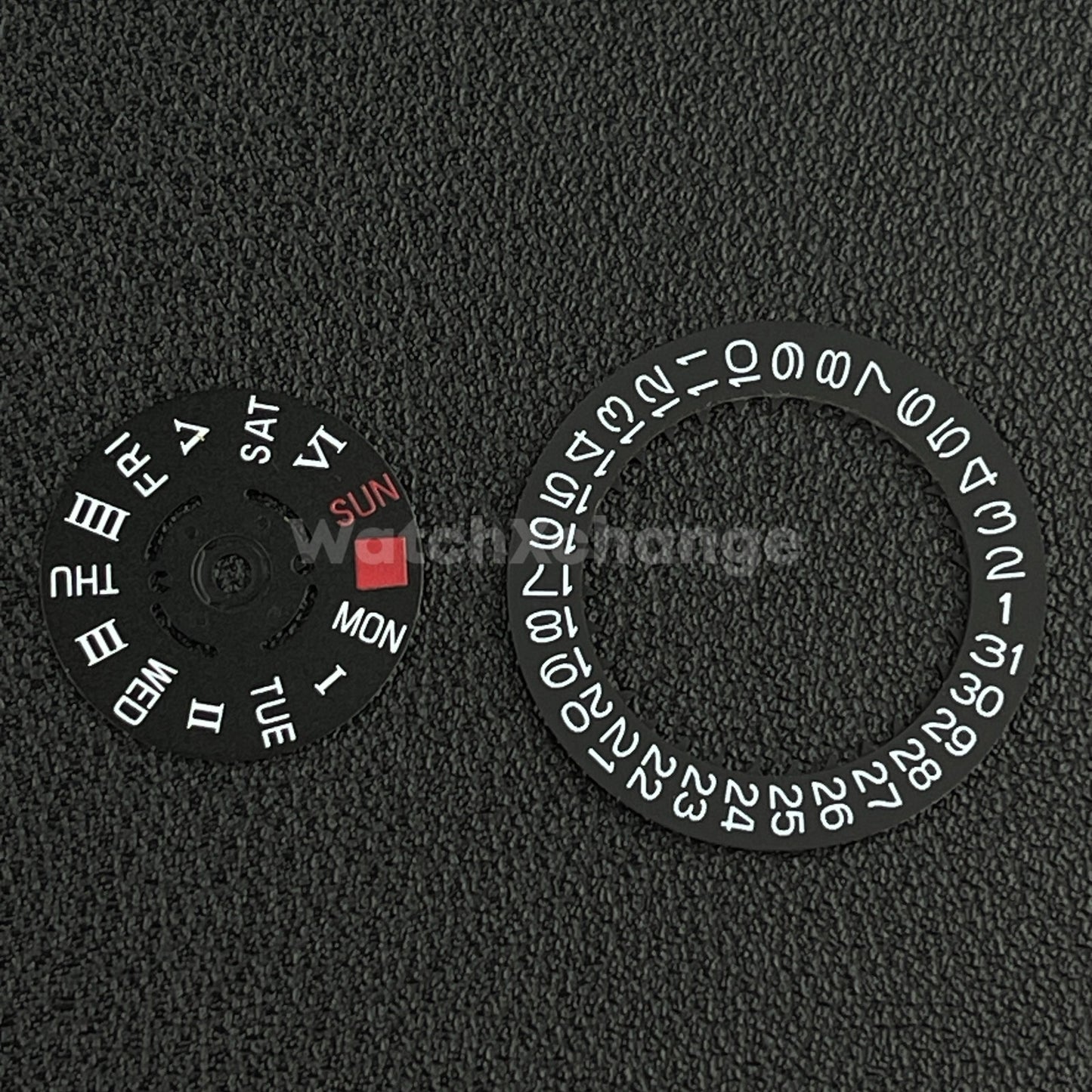 Roman Numeral & English Black White Day Week Date Disk Wheel for NH36 Movement