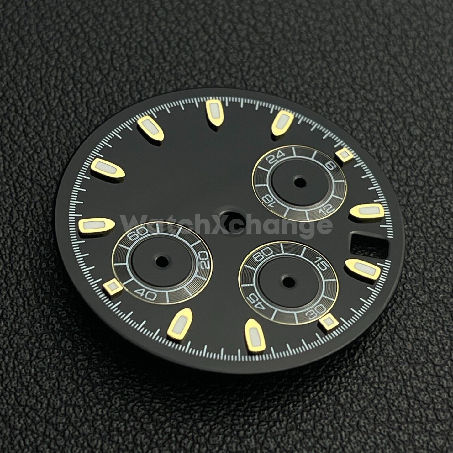 Black & Gold 30mm Modified Watch Dial Accessory for VK63 Quartz Movement