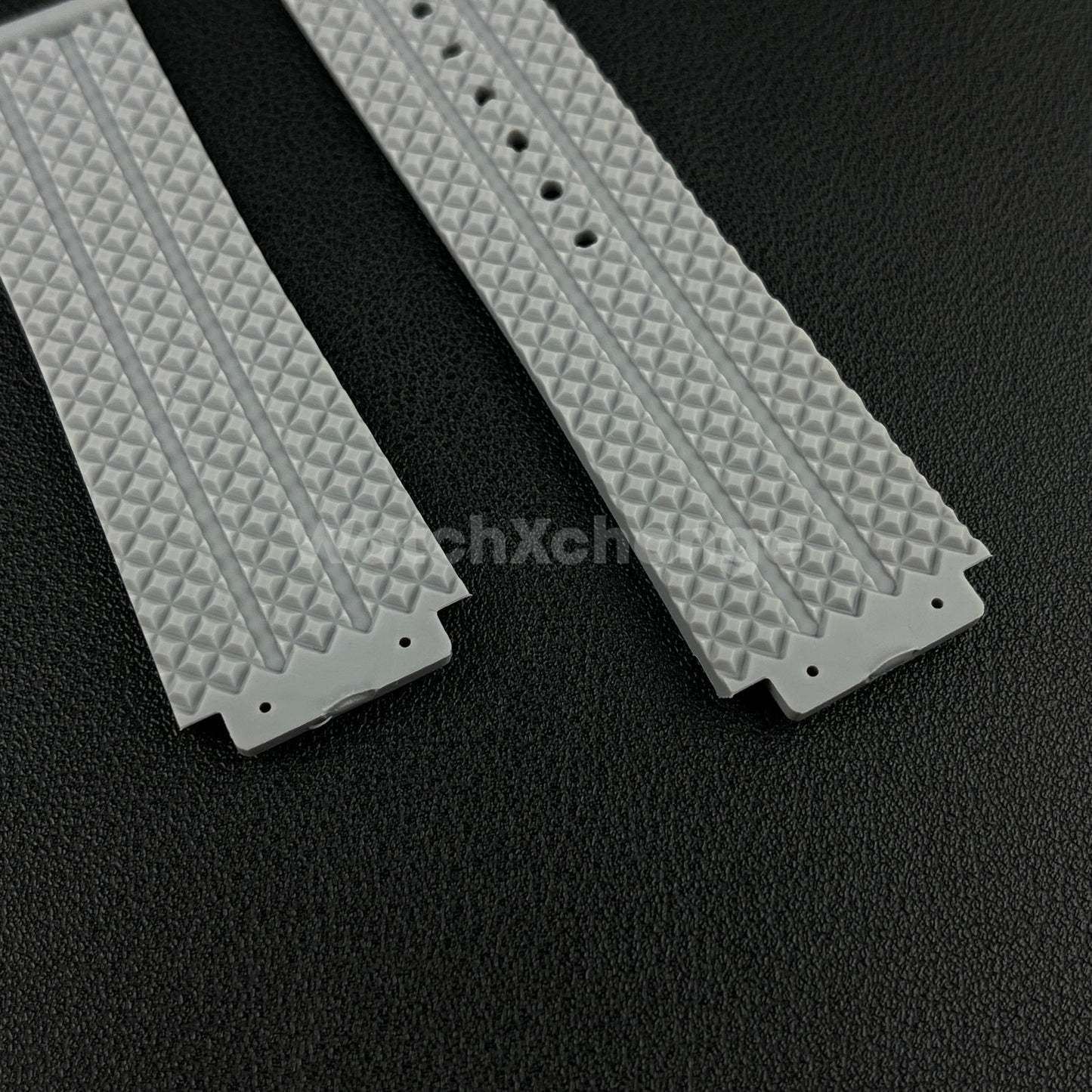 Grey Rubber Silicone Watch Strap Waterproof 26*19mm Fit HUBLOT BIG BANG Yubo