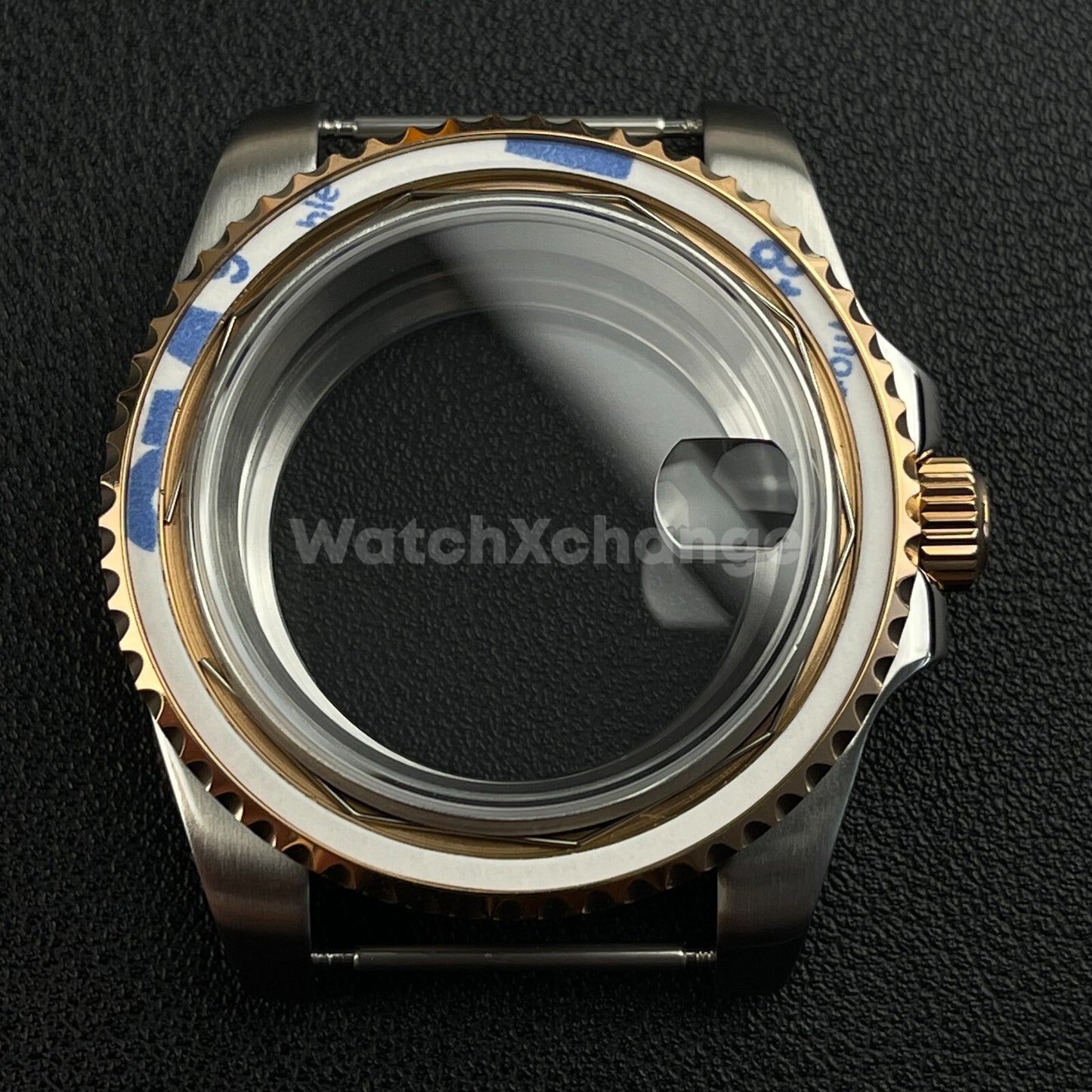 40mm Silver Rose Gold Stainless Steel Divers Watch Case GMT Submariner NH35 NH36