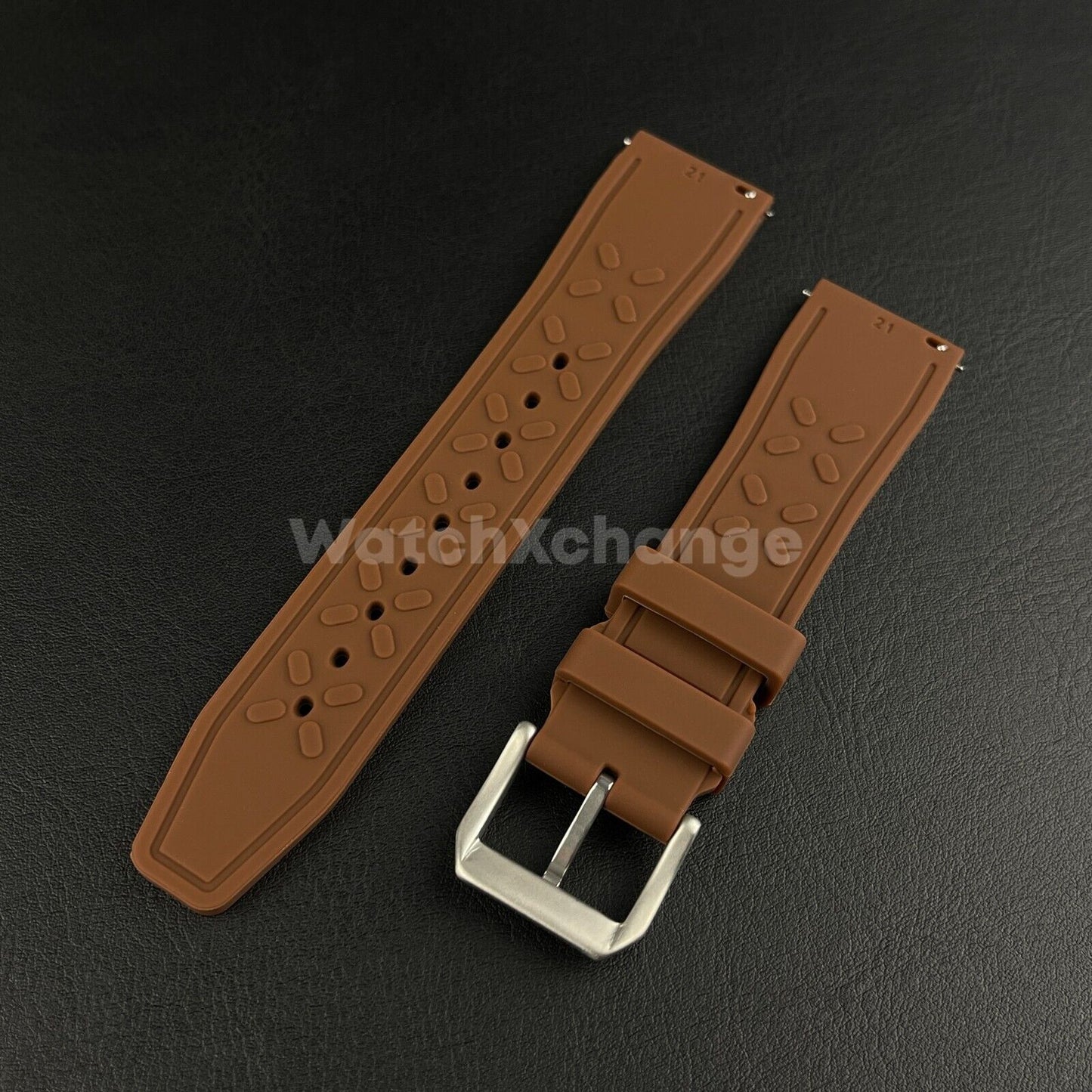 Brown Rubber Strap For IWC Pilot Portugal Portofino Quick Release 20 21 22mm