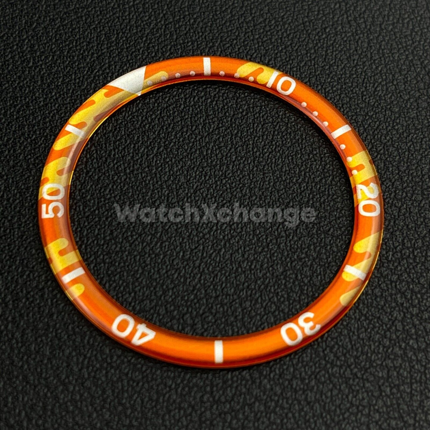 Orange & Yellow 38mm Flat Resin Bezel Insert For Divers Watch Seiko Mod SKX SRPD