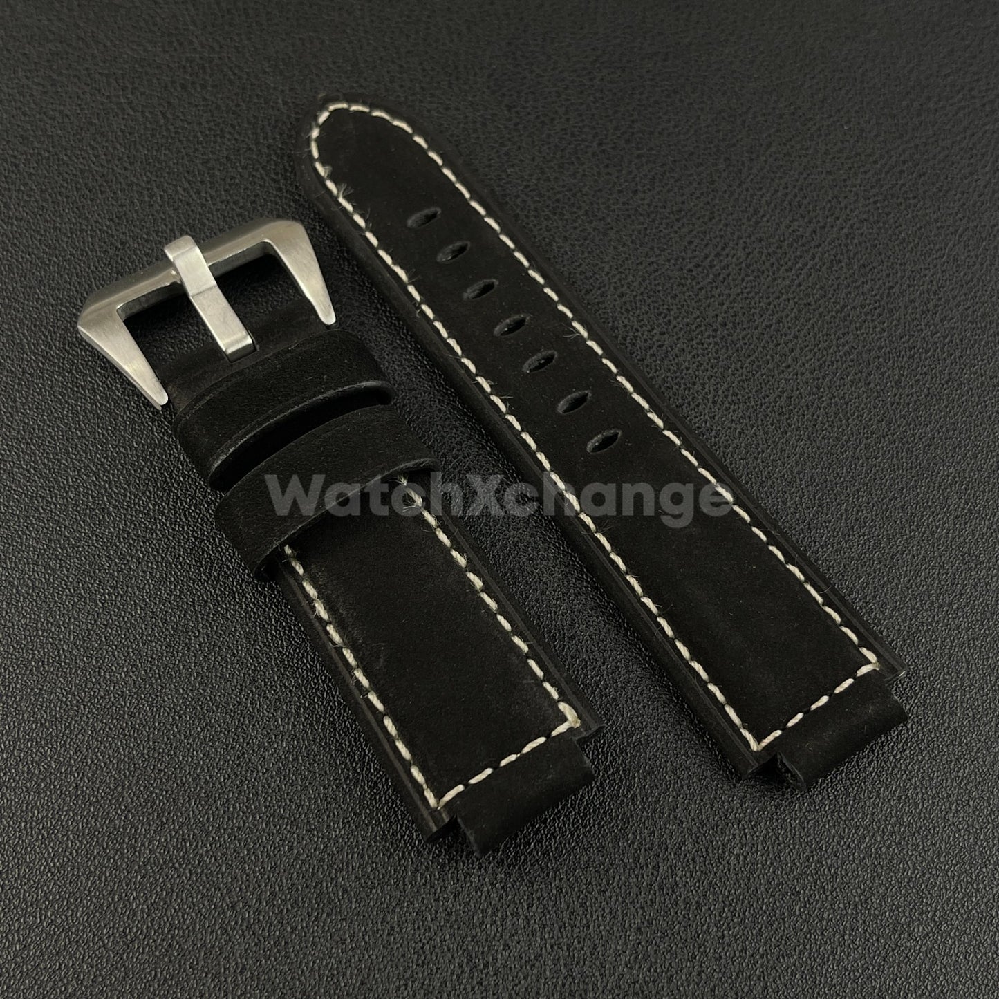 Black Suede Leather Watch Strap for Timex Tidal Compass T2N72 T2N720 14mm 16mm