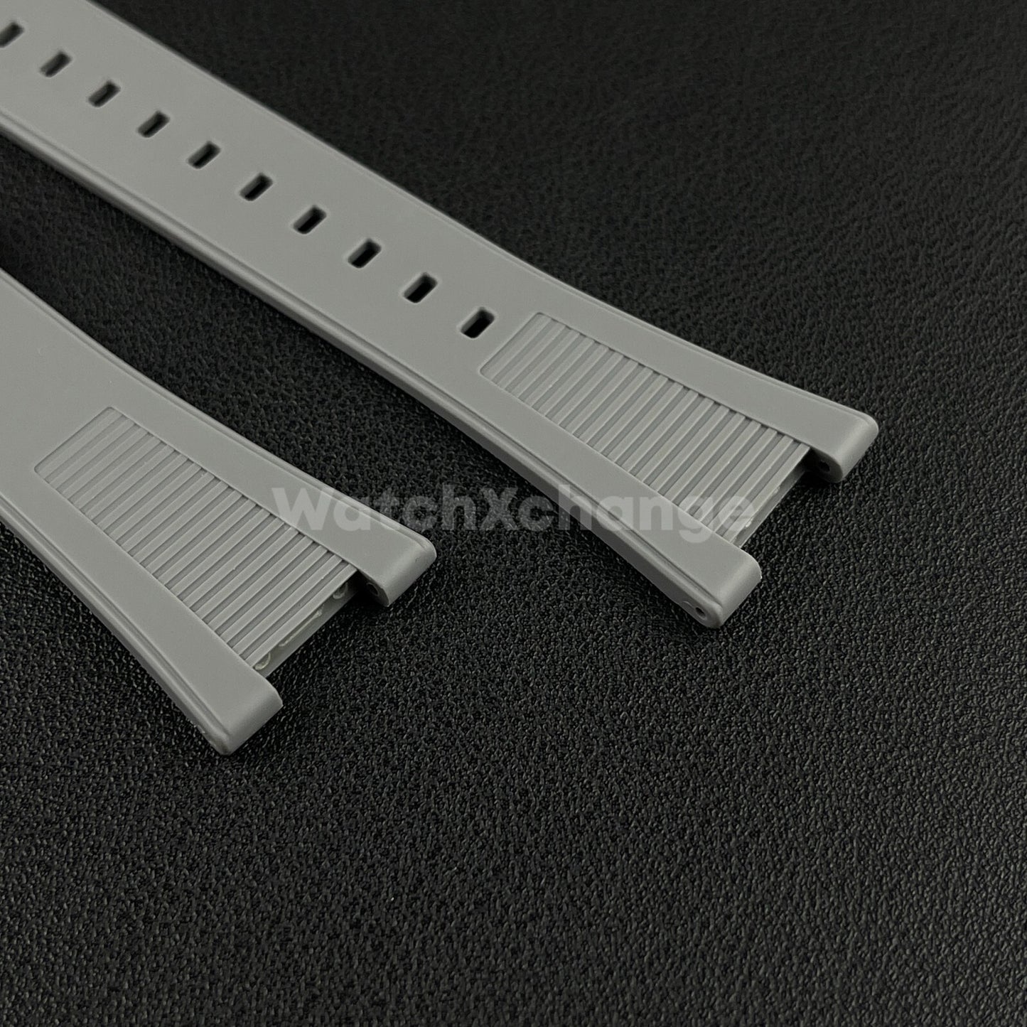 Grey 25*12mm Silicone Rubber Watch Strap For Patek Phillip Nautilus 5711 5712