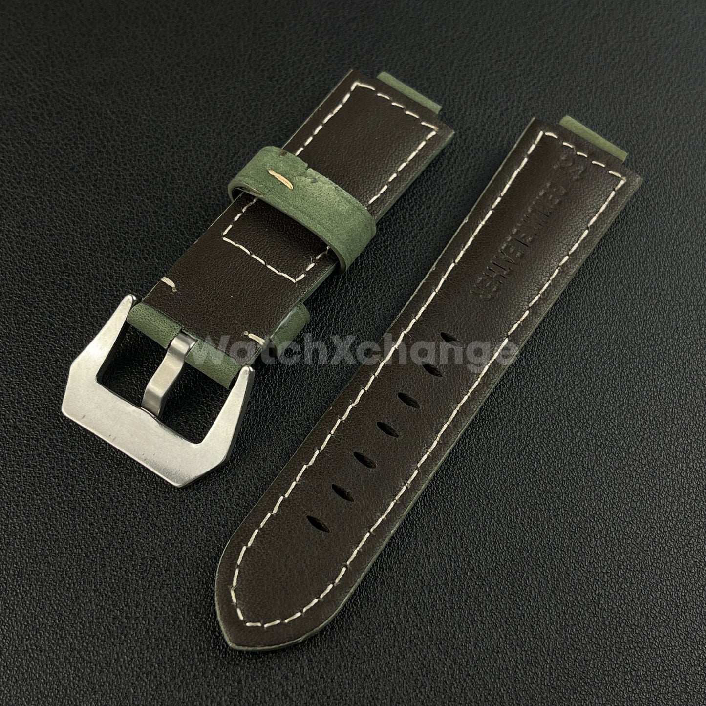 Green Frosted Leather Watch Strap for Timex Tidal Compass T2N72 T2N720 14mm 16mm