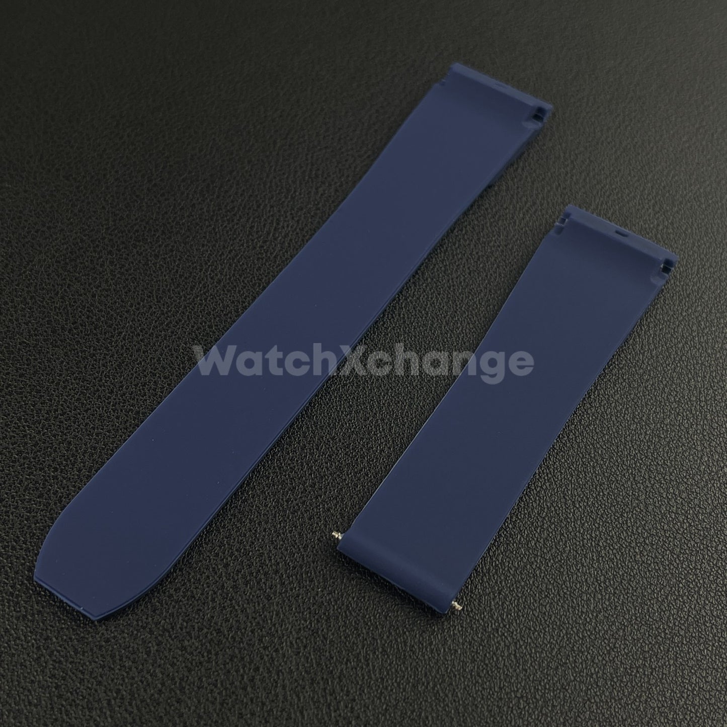 Blue 21mm Silicone Rubber Watch Strap For Cartier Santos