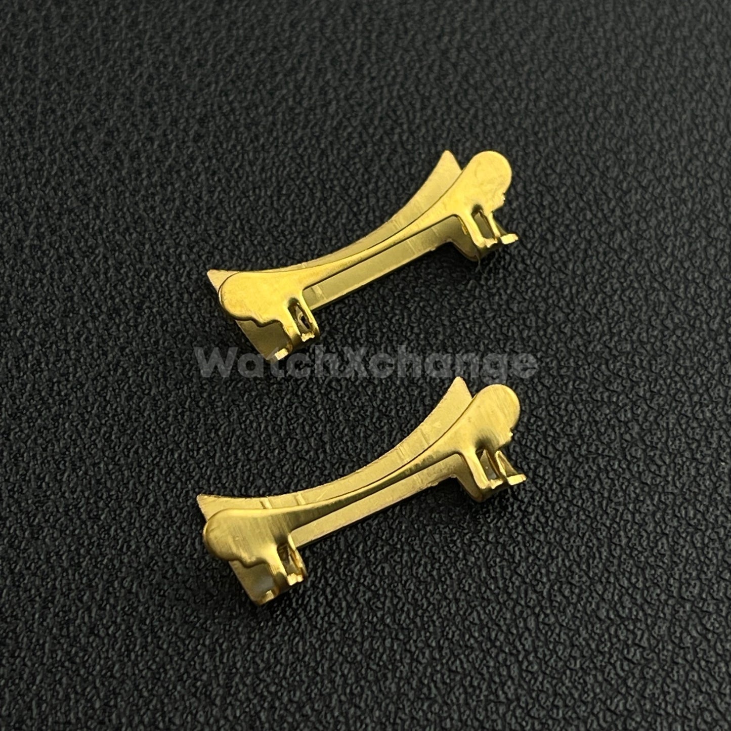 2 Piece Gold Curved End for Link Wristwatch Band Strap 12mm - 24mm