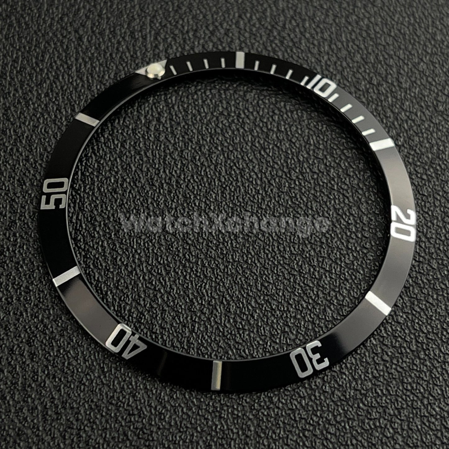Black & Silver 36.5mm Sloped Aluminium Watch Bezel Insert for Rolex Seiko