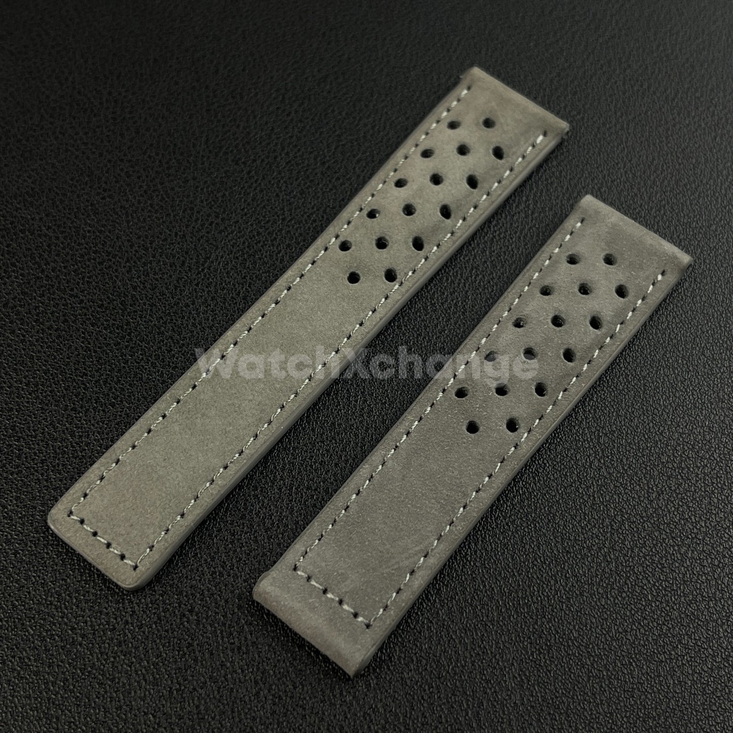 Grey Suede Leather Strap For TAG Heuer Carrera Monaco 20mm 22mm